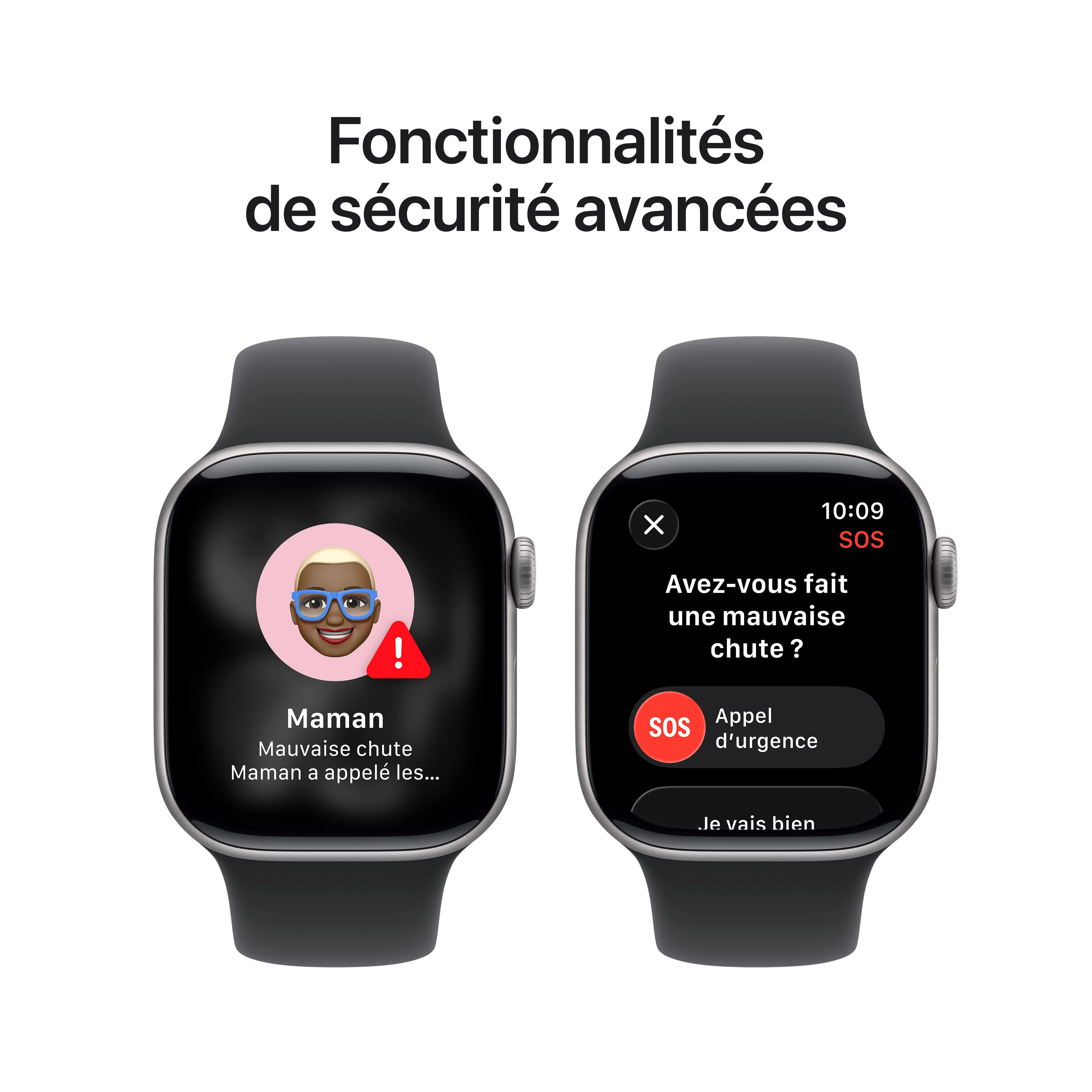 Apple Watch Series 11 GPS, Boîtier en aluminium gris sidéral 42 mm, Bracelet Sport noir - M/L - Image 6