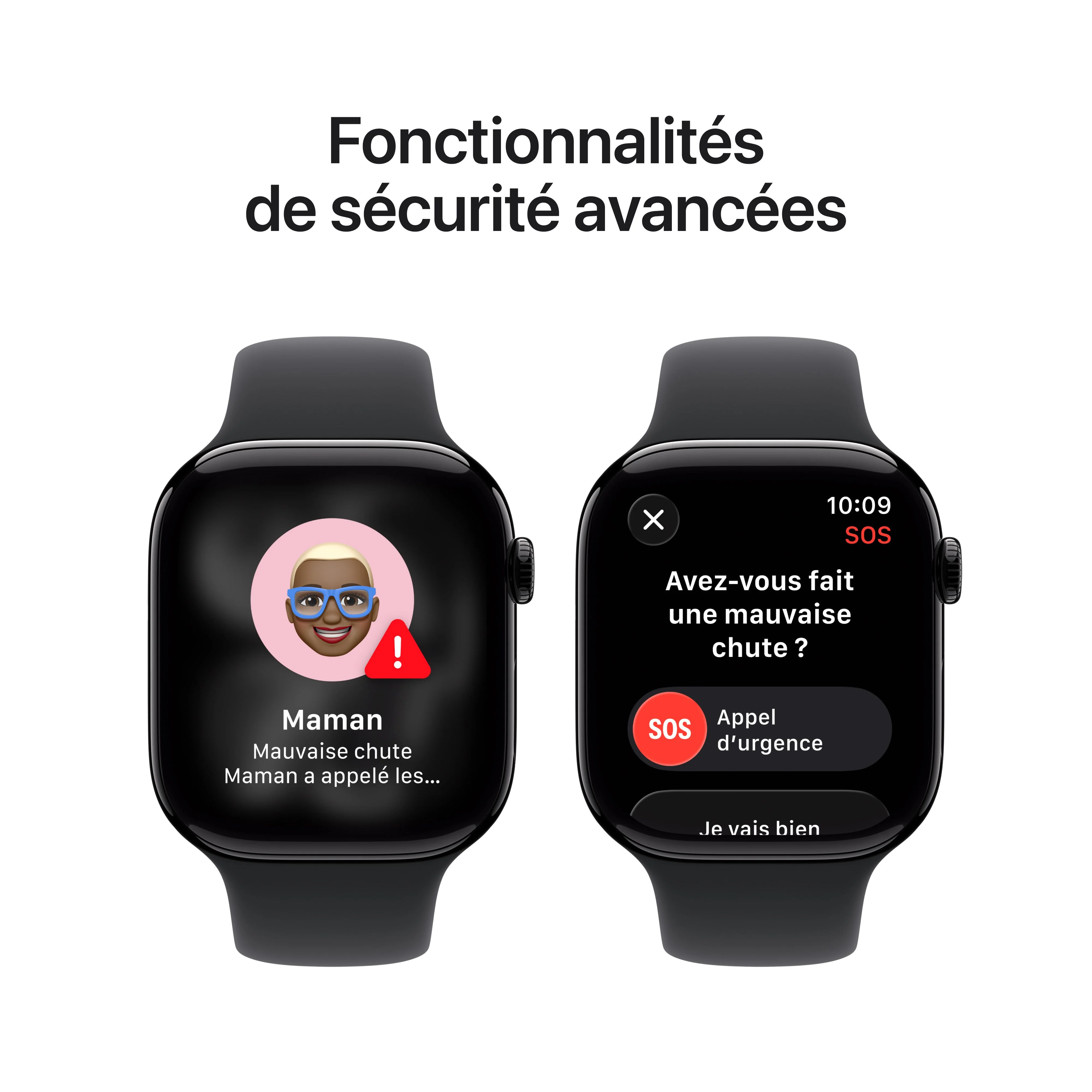 Apple Watch Series 11 GPS, Boîtier en aluminium noir de jais 46 mm, Bracelet Sport noir - M/L - Image 6