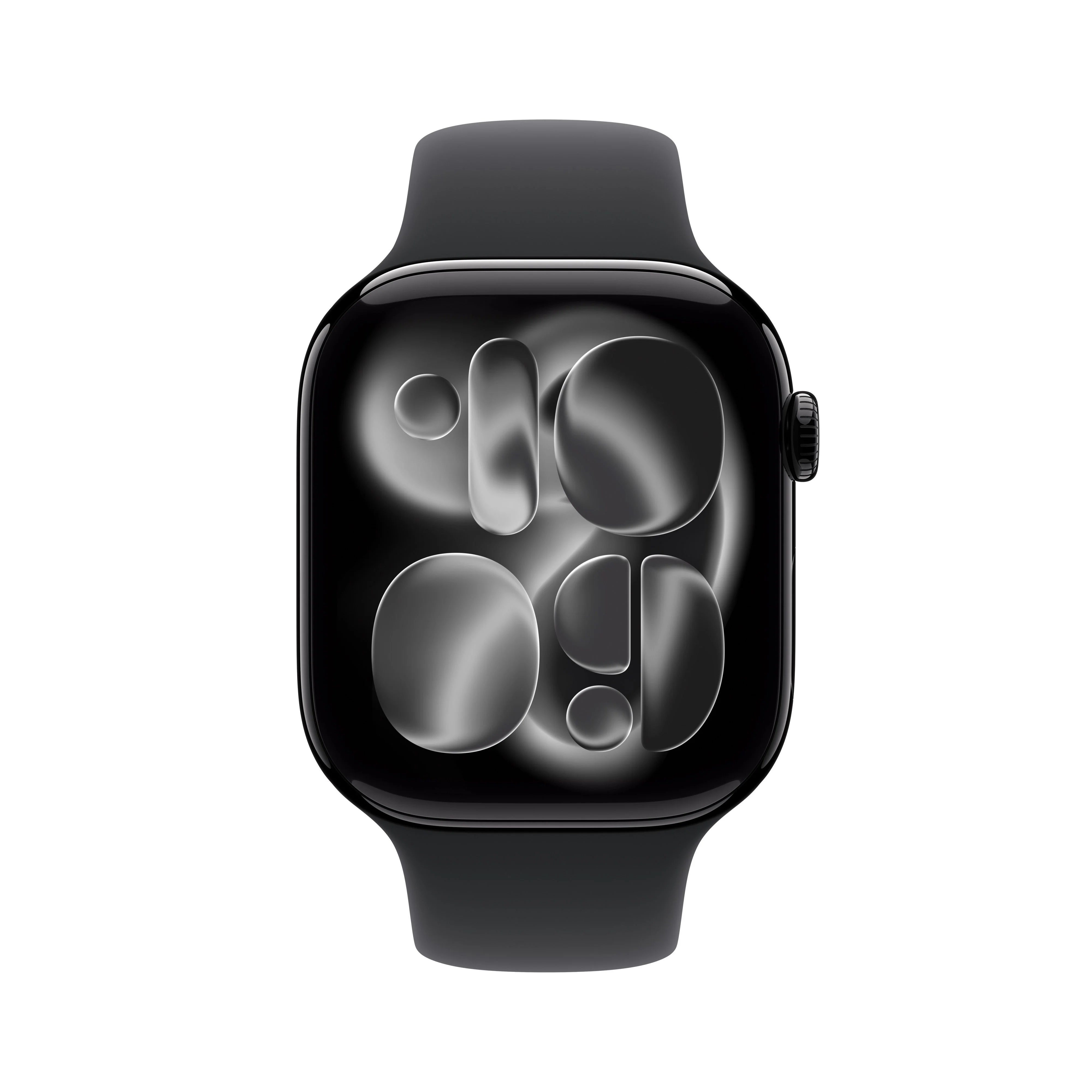 Apple Watch Series 11 GPS, Boîtier en aluminium noir de jais 46 mm, Bracelet Sport noir - S/M - Image 2