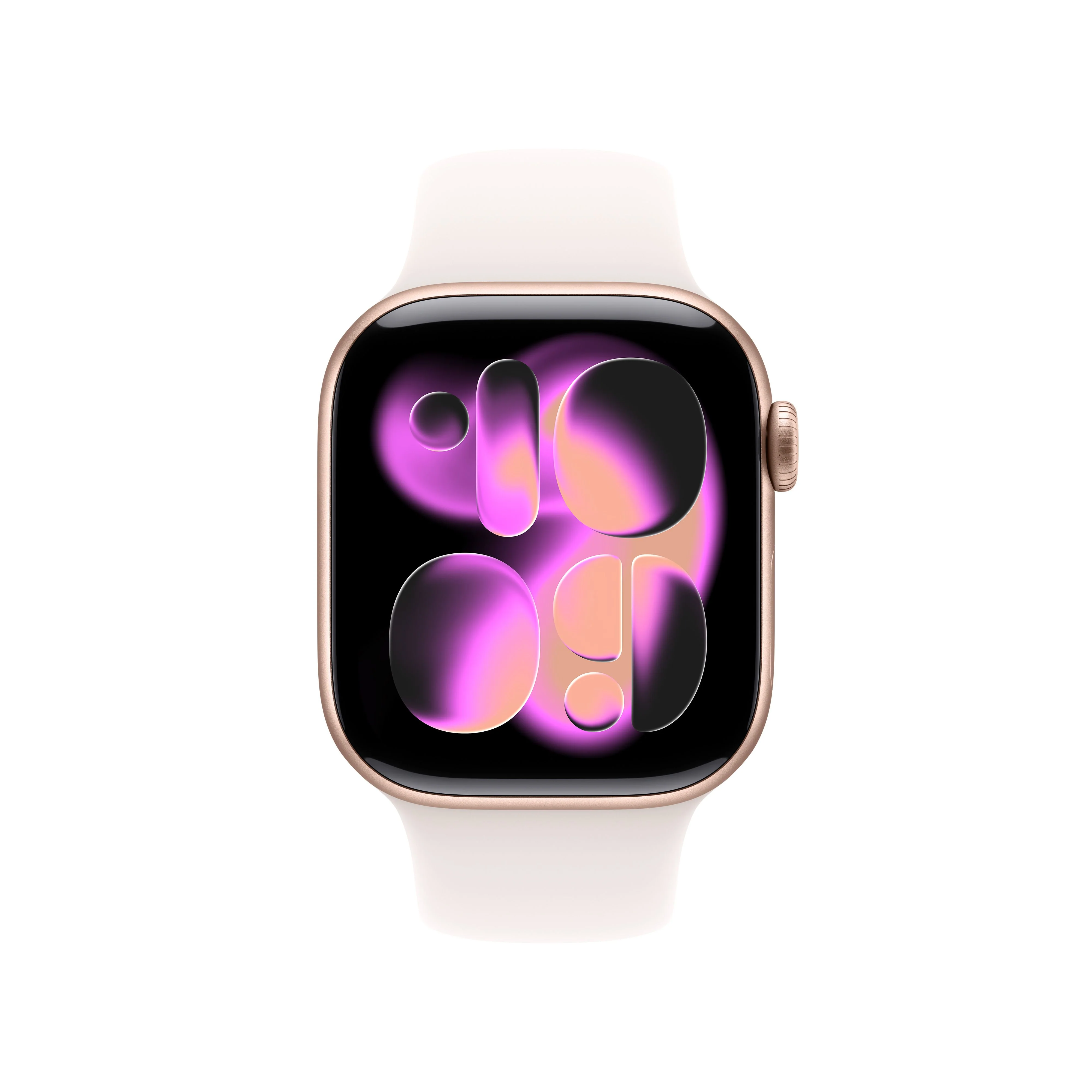 Apple Watch Series 11 GPS, Boîtier en aluminium or rose 42 mm, Bracelet Sport rose tendre - S/M - Image 2