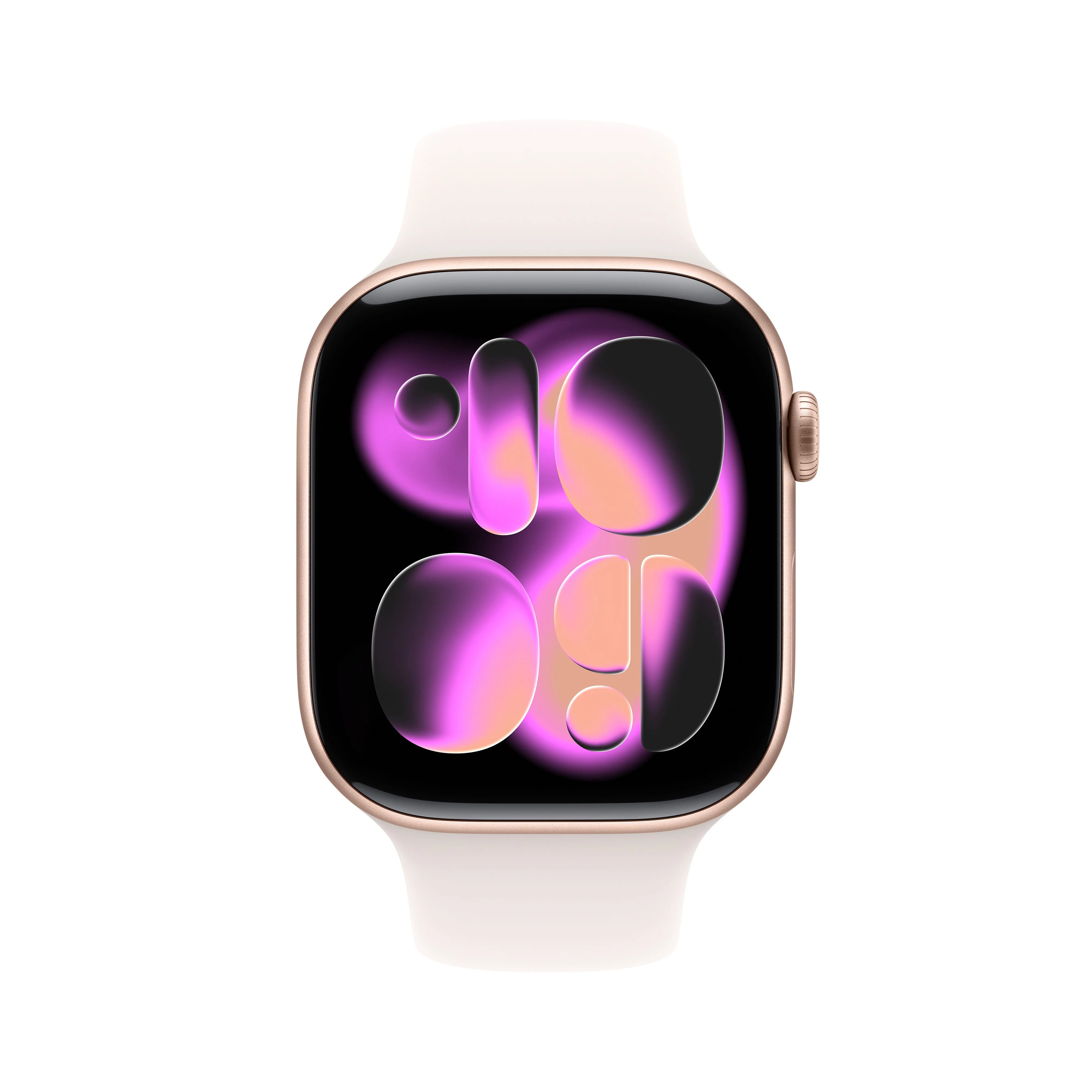 Apple Watch Series 11 GPS, Boîtier en aluminium or rose 46 mm, Bracelet Sport rose tendre - S/M - Image 2