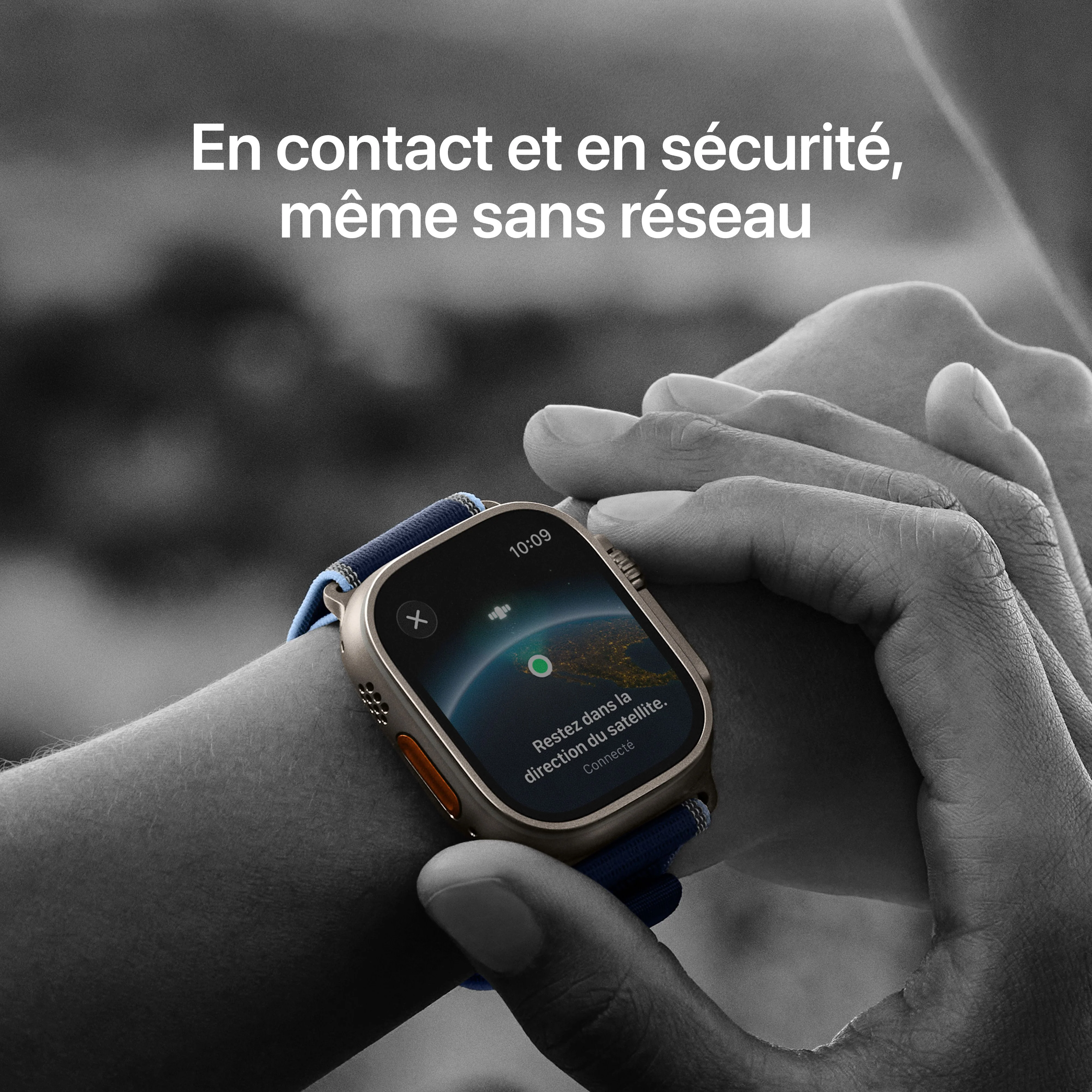 Apple Watch Ultra 3 GPS + Cellular, Boßtier en titane naturel de 49 mm, Bracelet Océan bleu maritime - Image 4