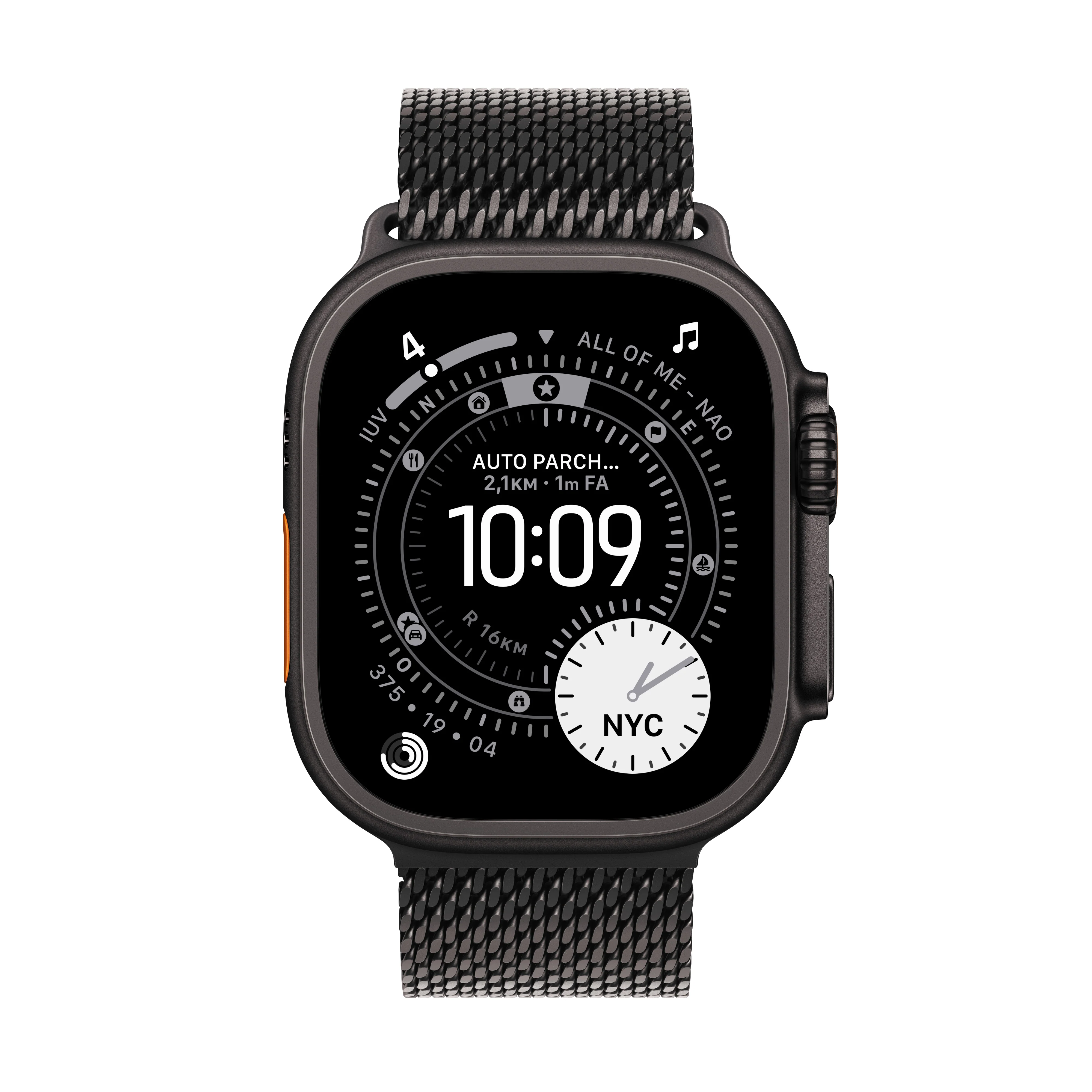 Apple • Apple Watch Ultra 3 • Titane noir • Bracelet Milanais noir (M) - Image 2
