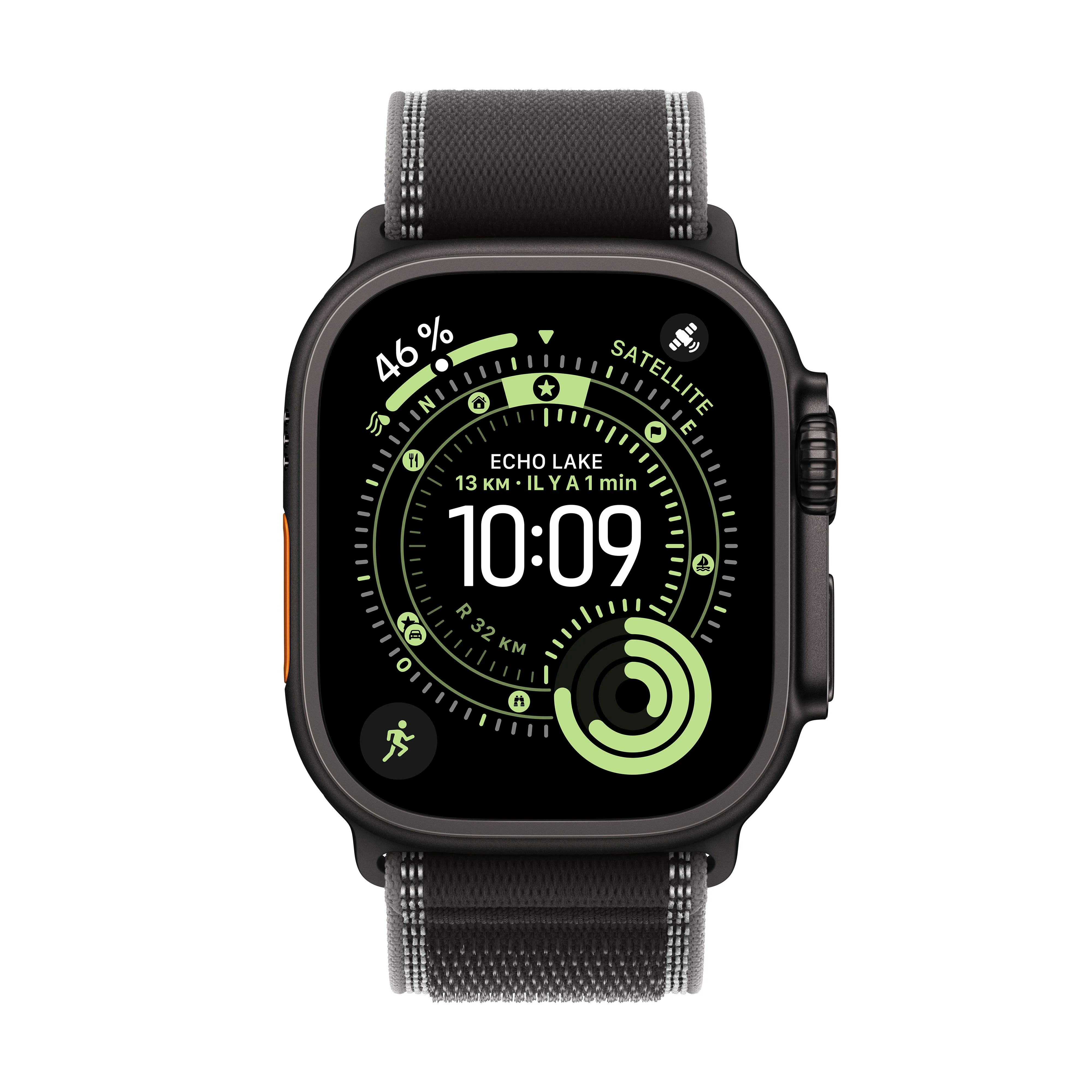 Apple Watch Ultra 3 GPS + Cellular, Boîtier en titane noir de 49 mm, Boucle Alpine noir/charbon - S/M - Image 2