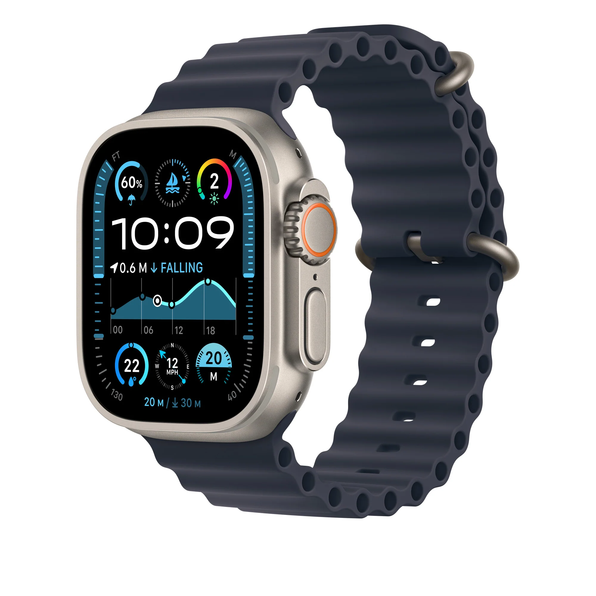 Apple Bracelet Océan • 49mm • Marine Titane Naturel - Image 2