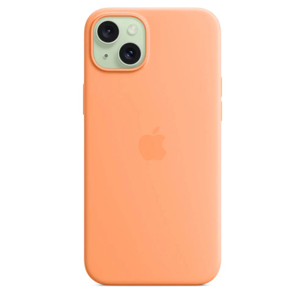Apple • Coque en silicone avec MagSafe pour iPhone 15 Plus • Sorbet à l'orange - Image 4
