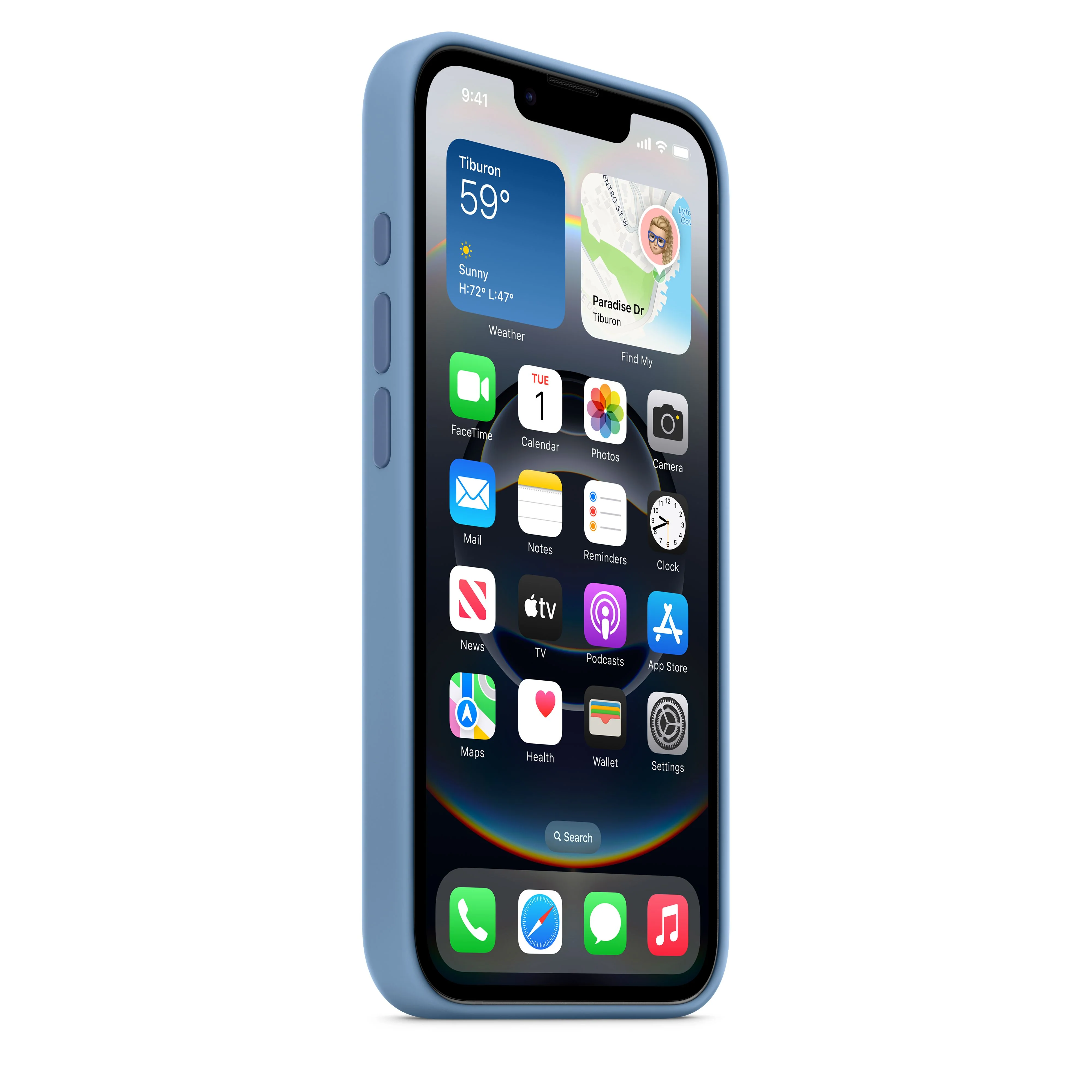 Coque en silicone pour iPhone 16e – Bleu d’hiver - Image 3