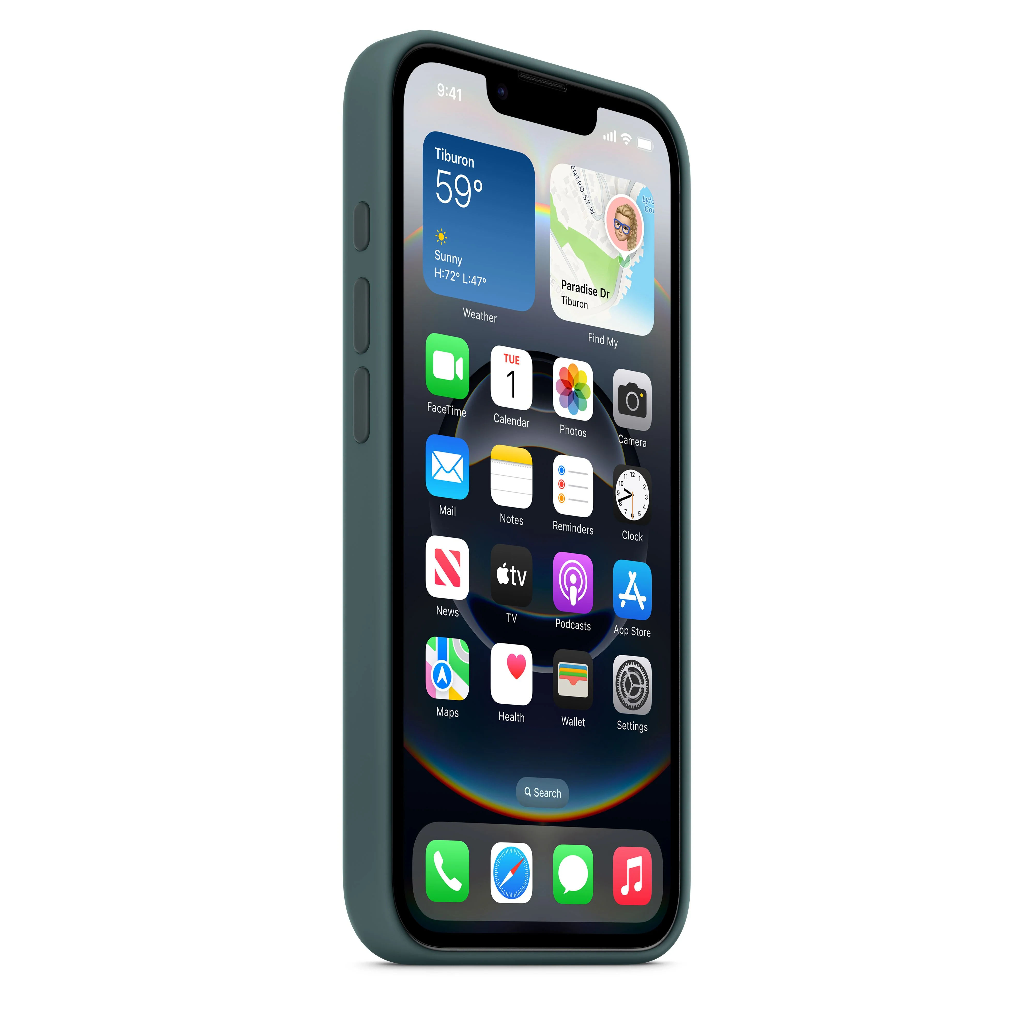 Coque en silicone pour iPhone 16e – Vert lacustre - Image 3