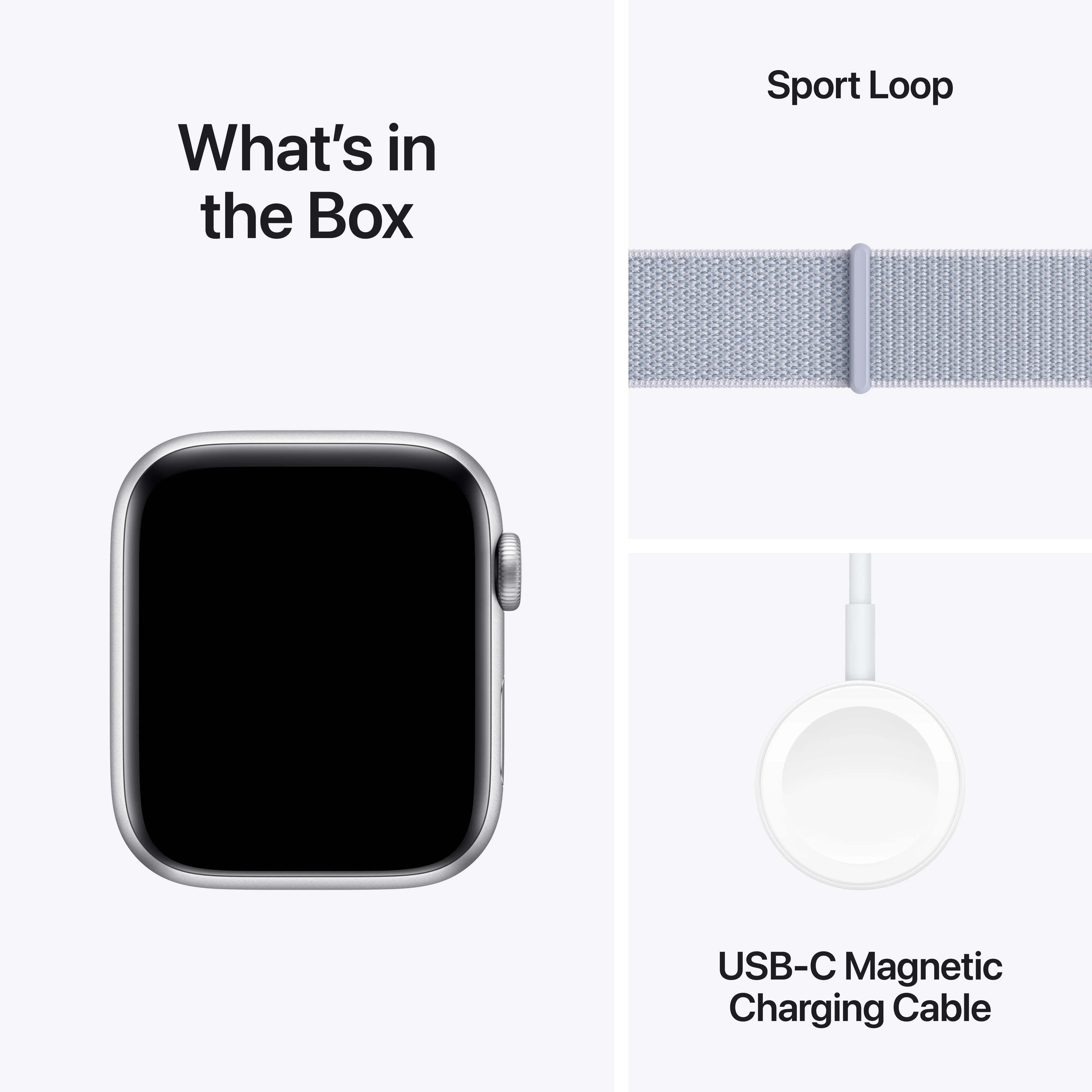 Apple Watch SE (2ème gén) • 44mm Argent • Boucle Sport Nuée Bleue - Image 7