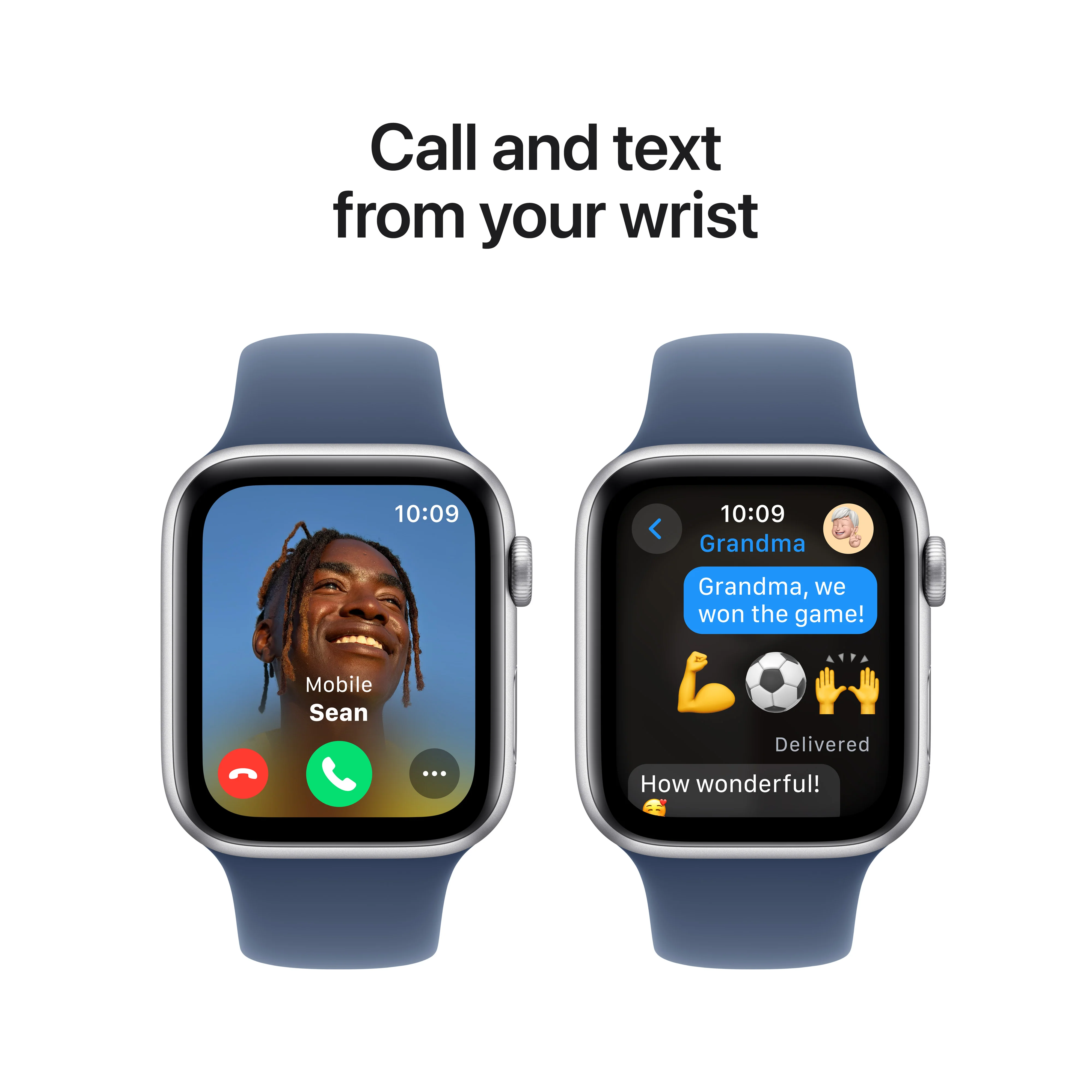 Apple Watch SE (2ème gén) • 44mm Argent • Bracelet Sport Denim M/L - Image 4