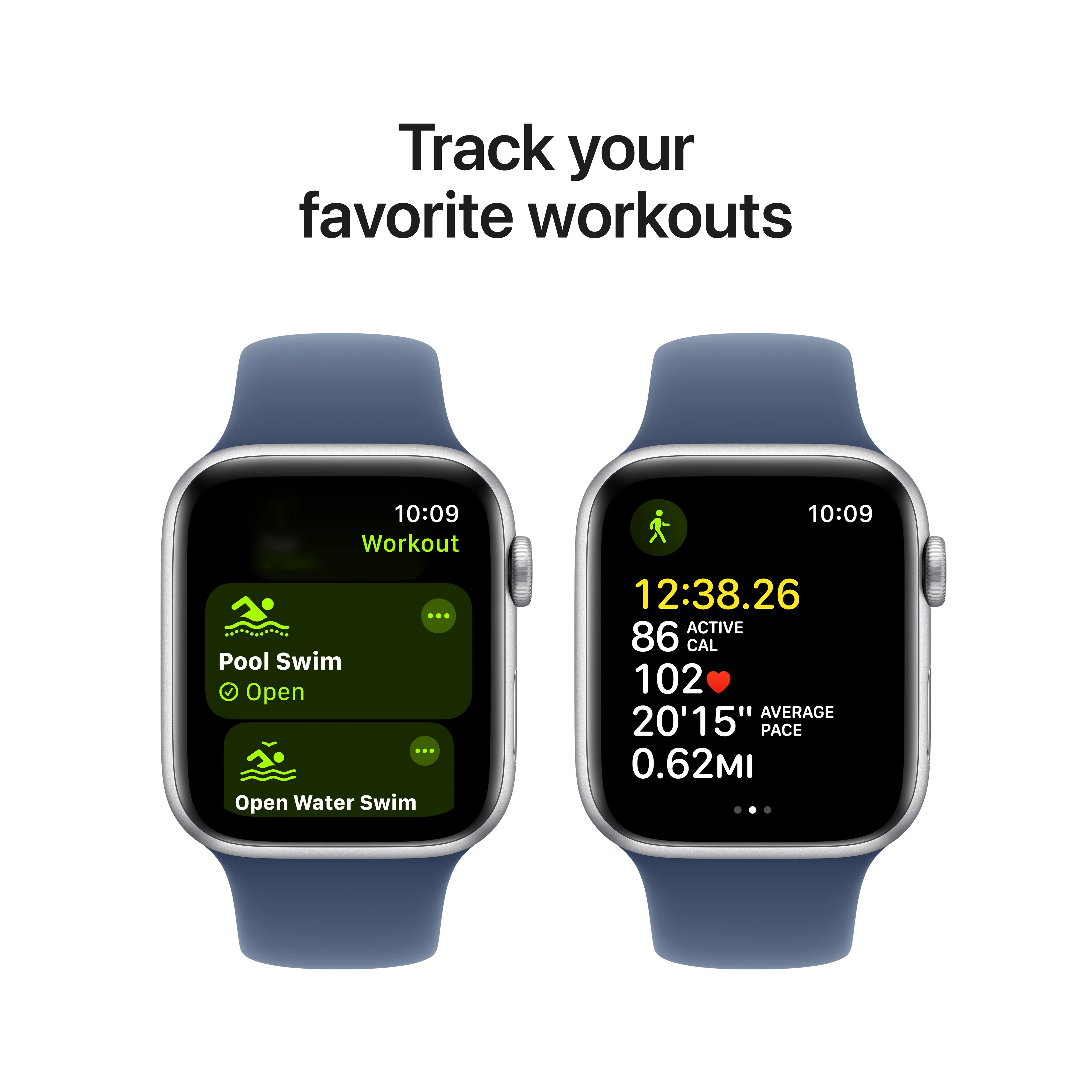 Apple Watch SE (2ème gén) • 44mm Argent • Bracelet Sport Denim M/L - Image 6