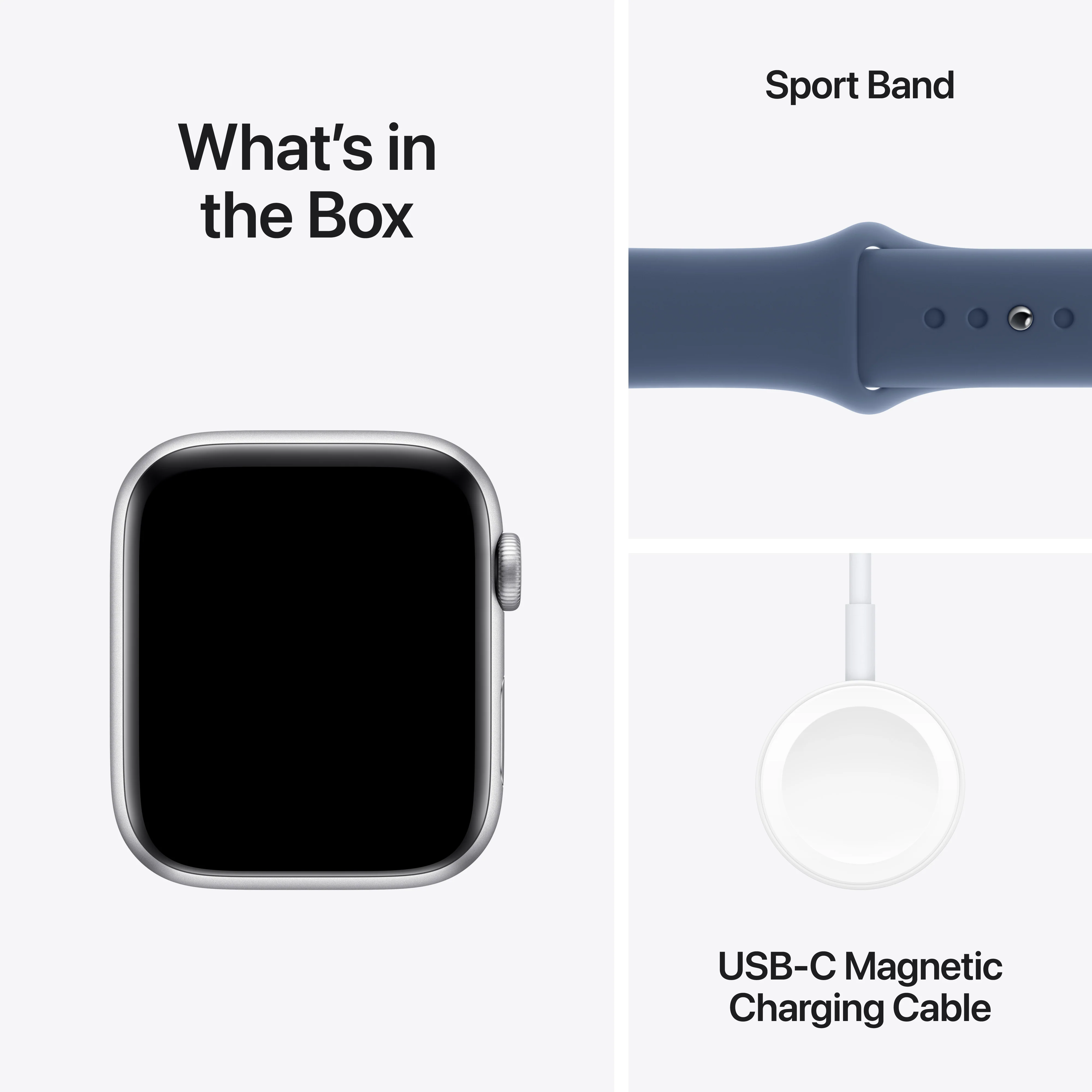 Apple Watch SE (2ème gén) • 44mm Argent • Bracelet Sport Denim M/L - Image 7