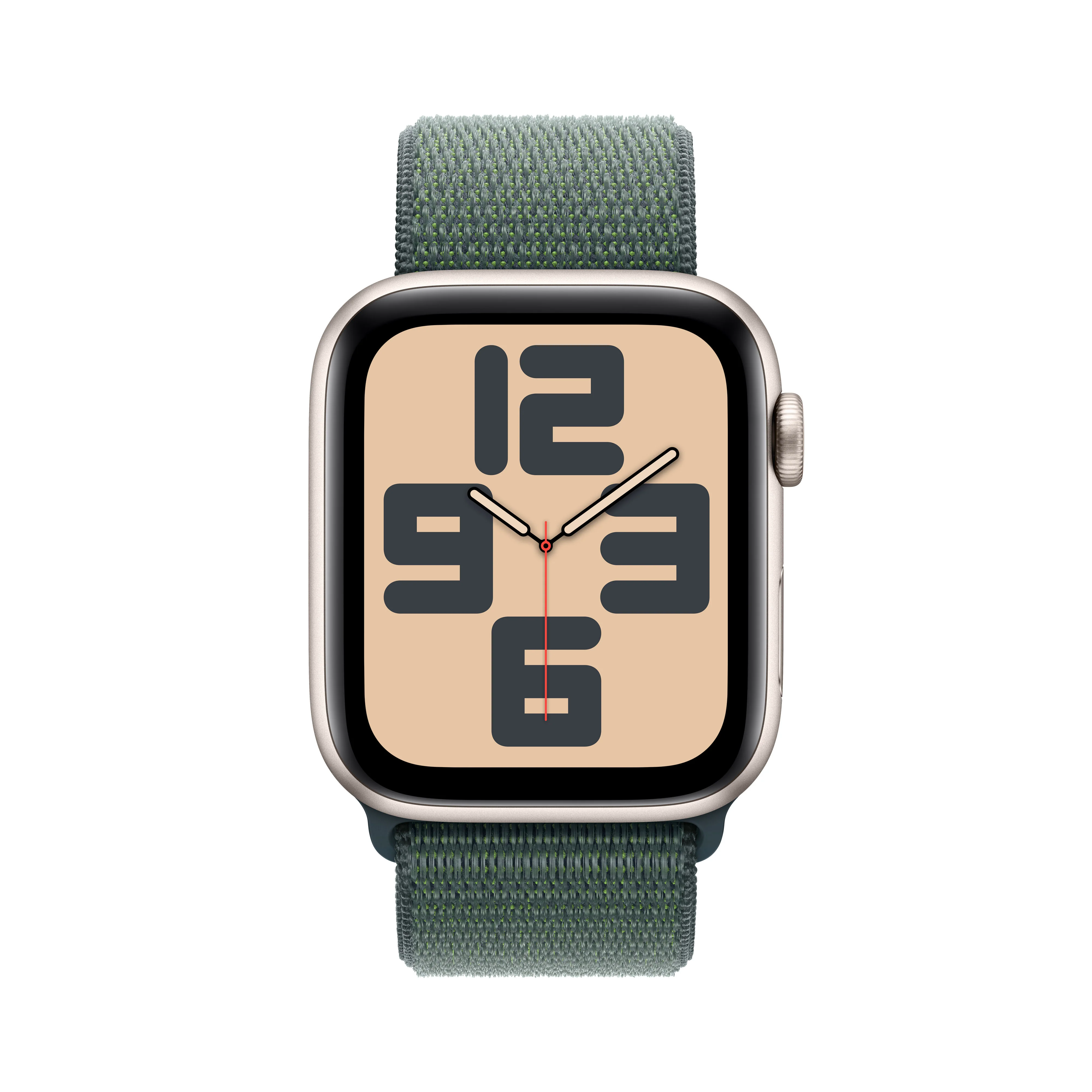 Apple Watch SE (2ème gén) • 44mm Lumière Stellaire • Boucle Sport Vert Lacustre - Image 2