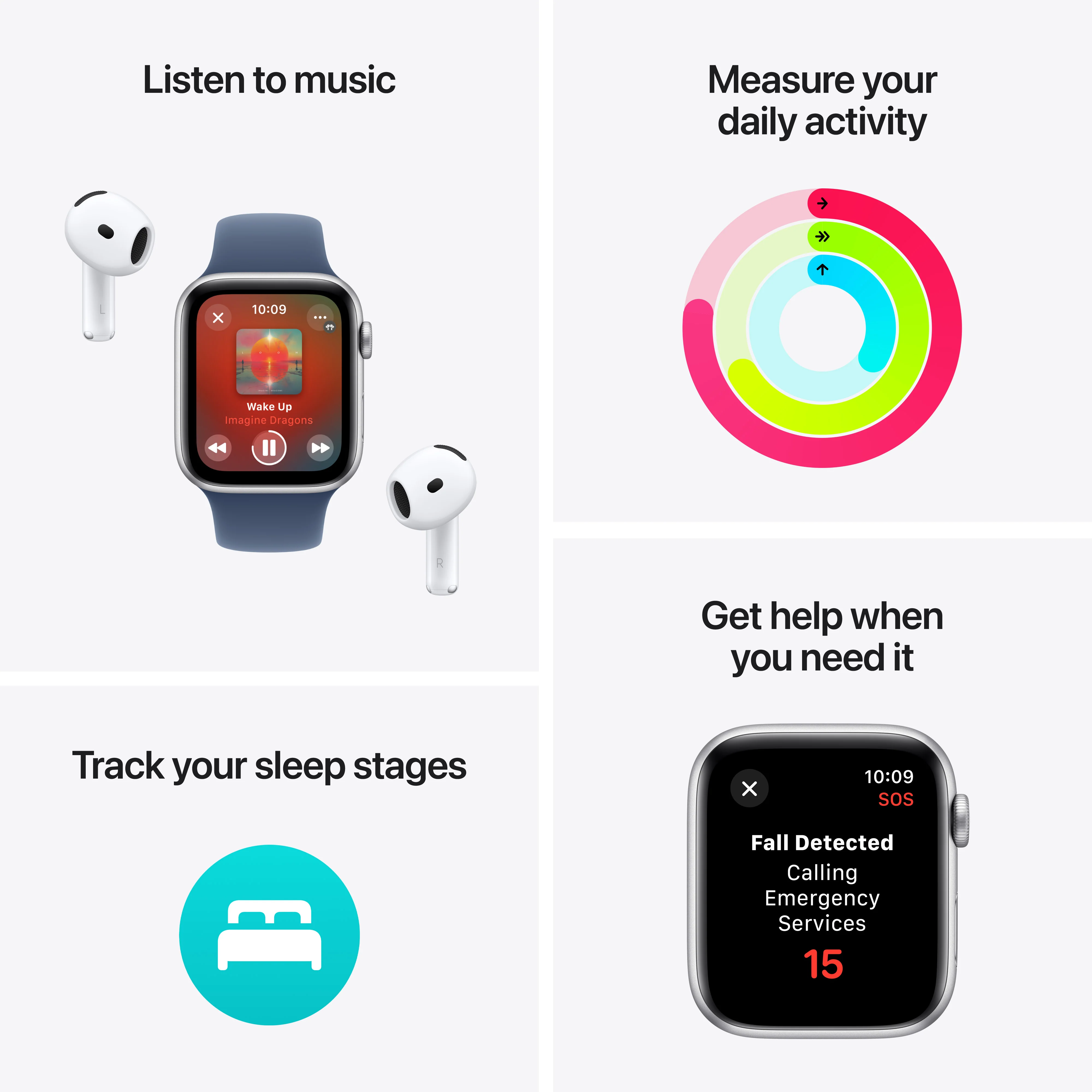 Apple Watch SE (2ème gén) • Alu 44mm Minuit • Bracelet Sport Minuit M/L - Image 3