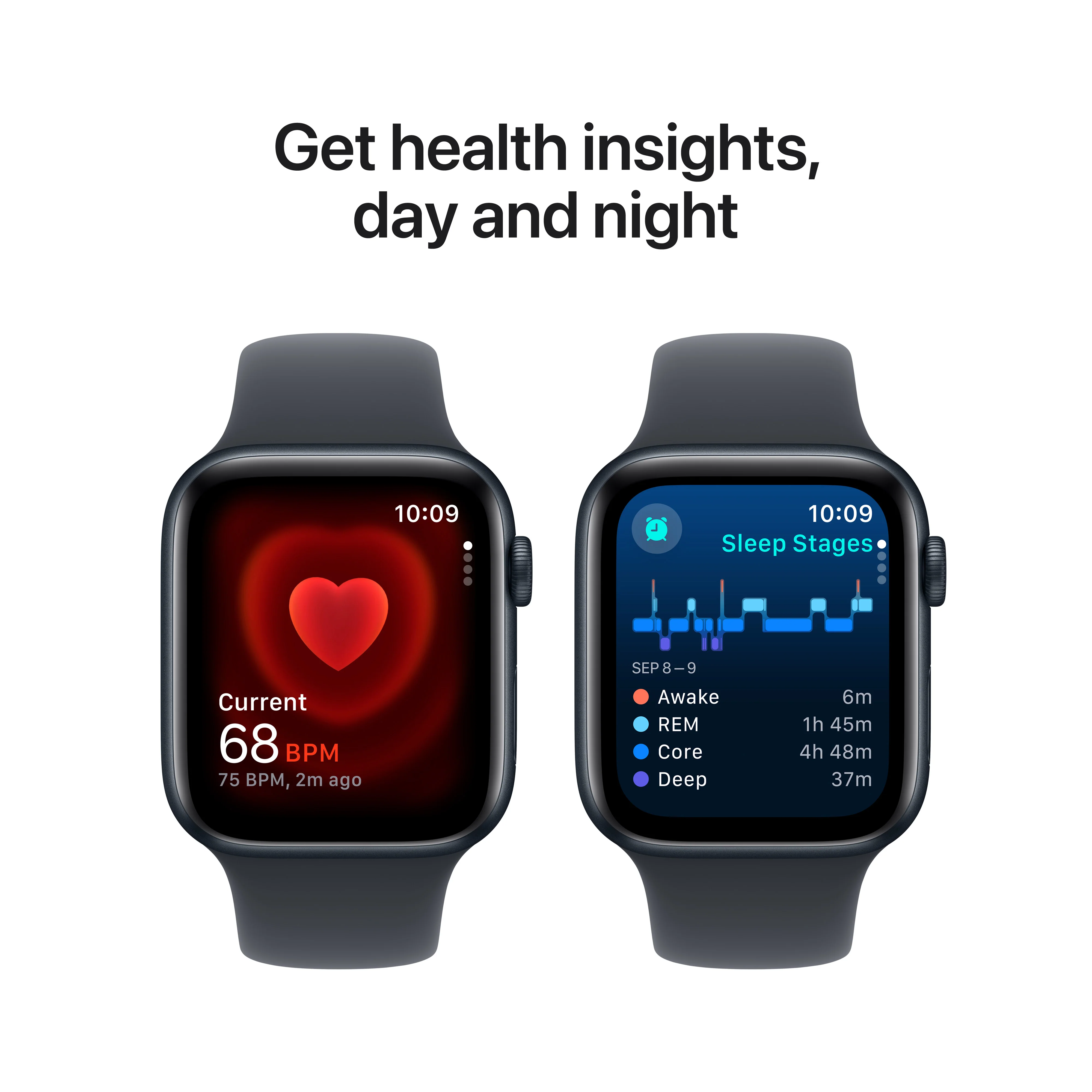 Apple Watch SE (2ème gén) • Alu 44mm Minuit • Bracelet Sport Minuit M/L - Image 5