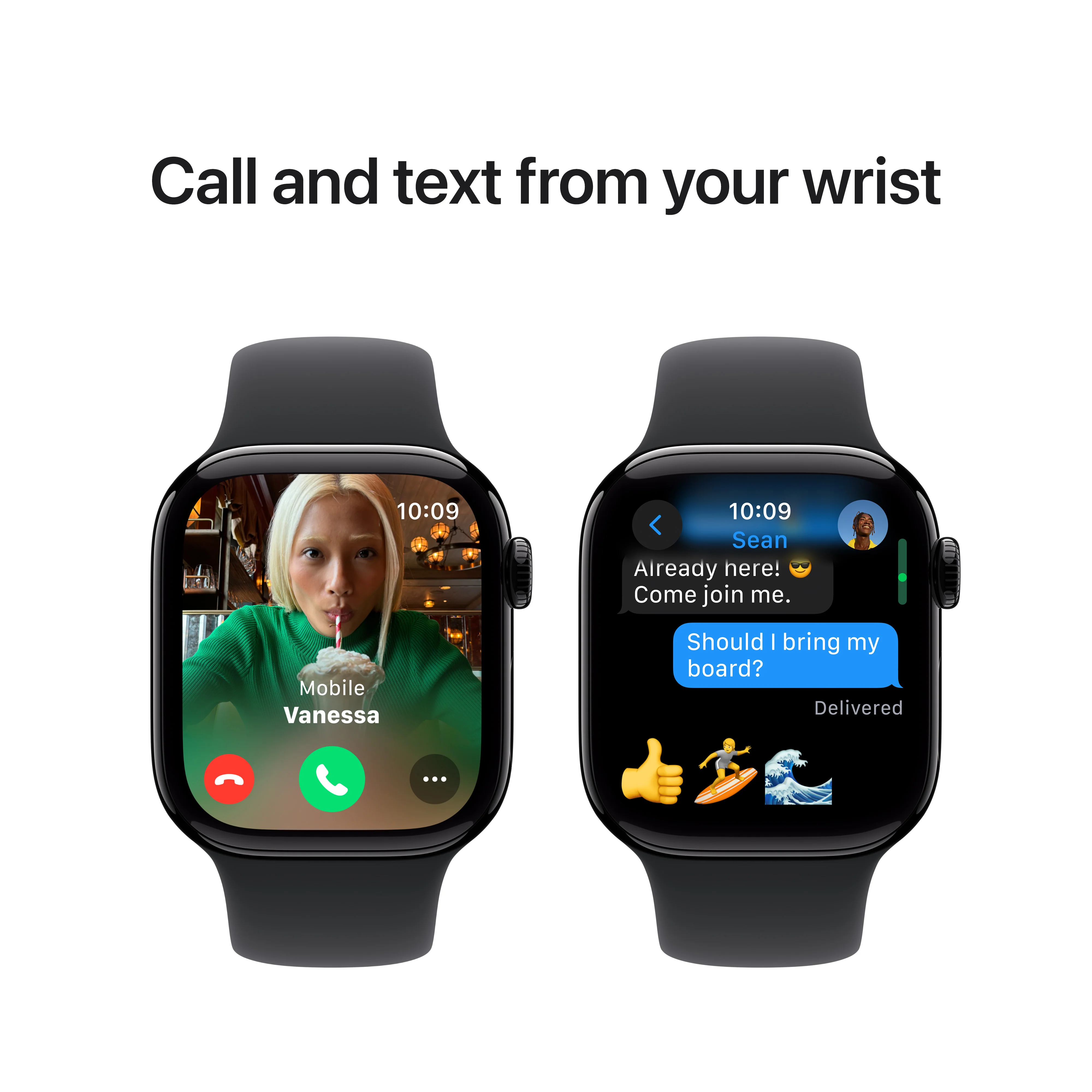 Apple Watch Series 10 • 42mm • Noir de jais • Bracelet Sport Noir • M/L - Image 7