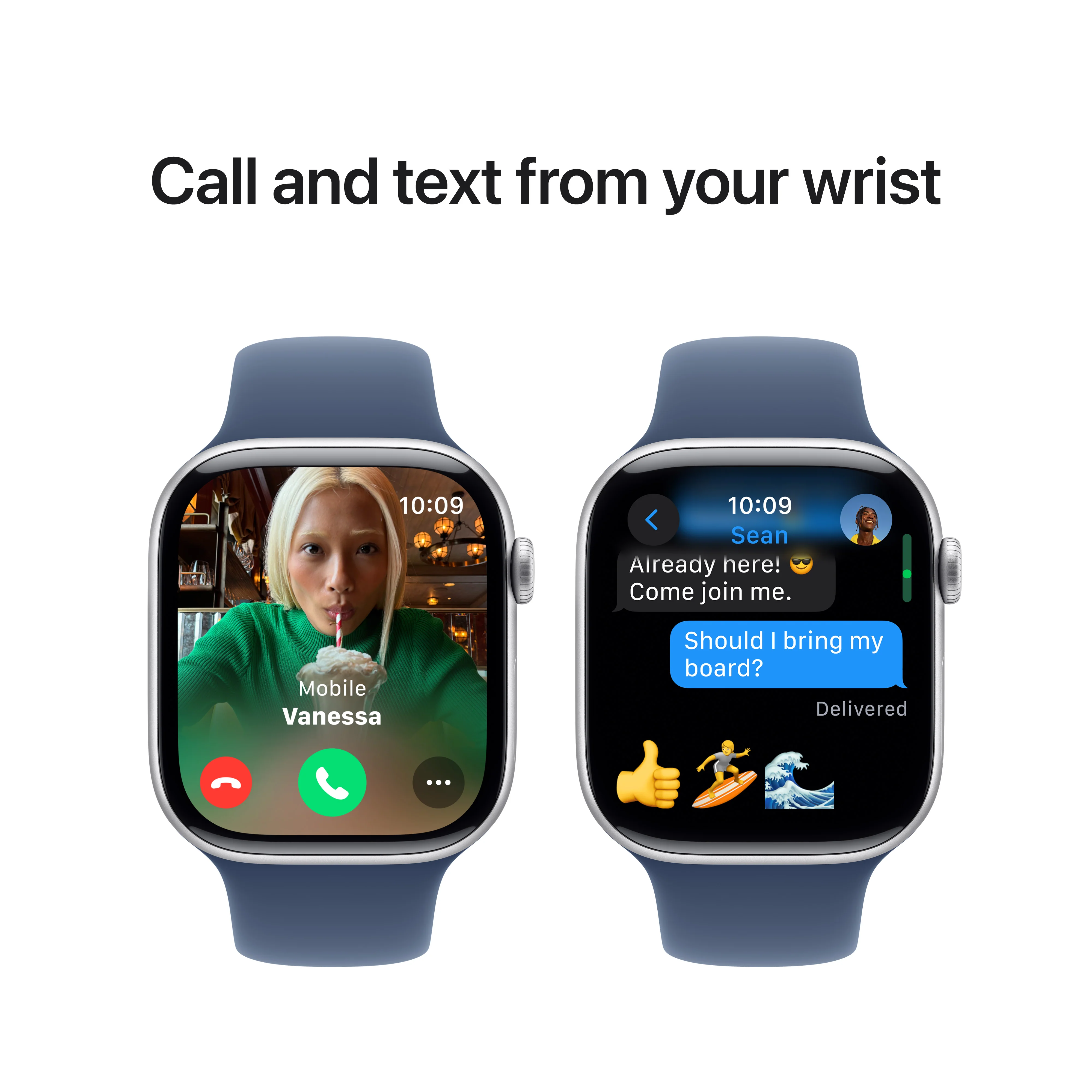 Apple Watch Series 10 • 46mm Argent • Bracelet Sport Denim • S/M - Image 7