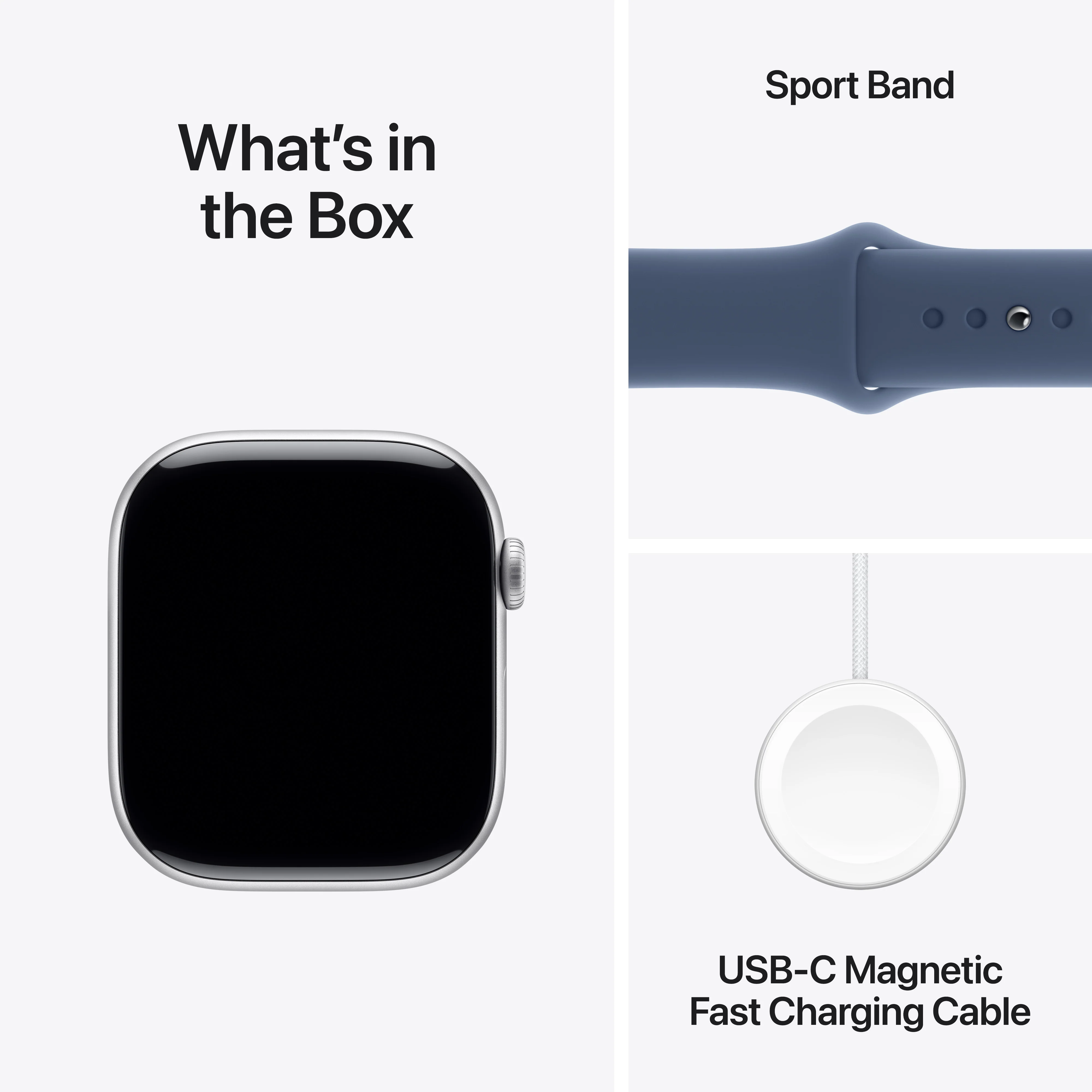 Apple Watch Series 10 • 46mm Argent • Bracelet Sport Denim • S/M - Image 9