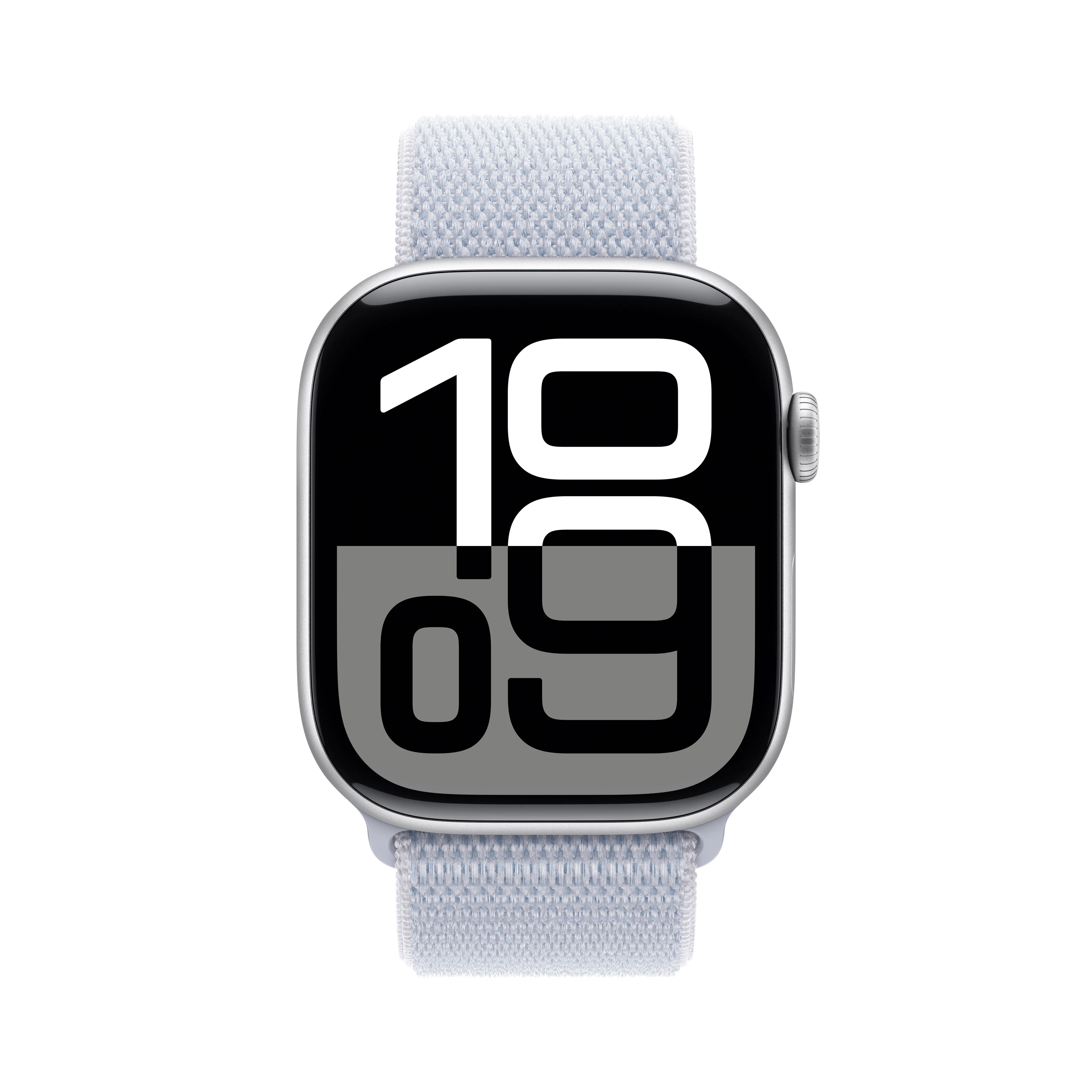 Apple Watch Series 10 • 46mm Silver • Boucle Sport Nuée bleue - Image 2