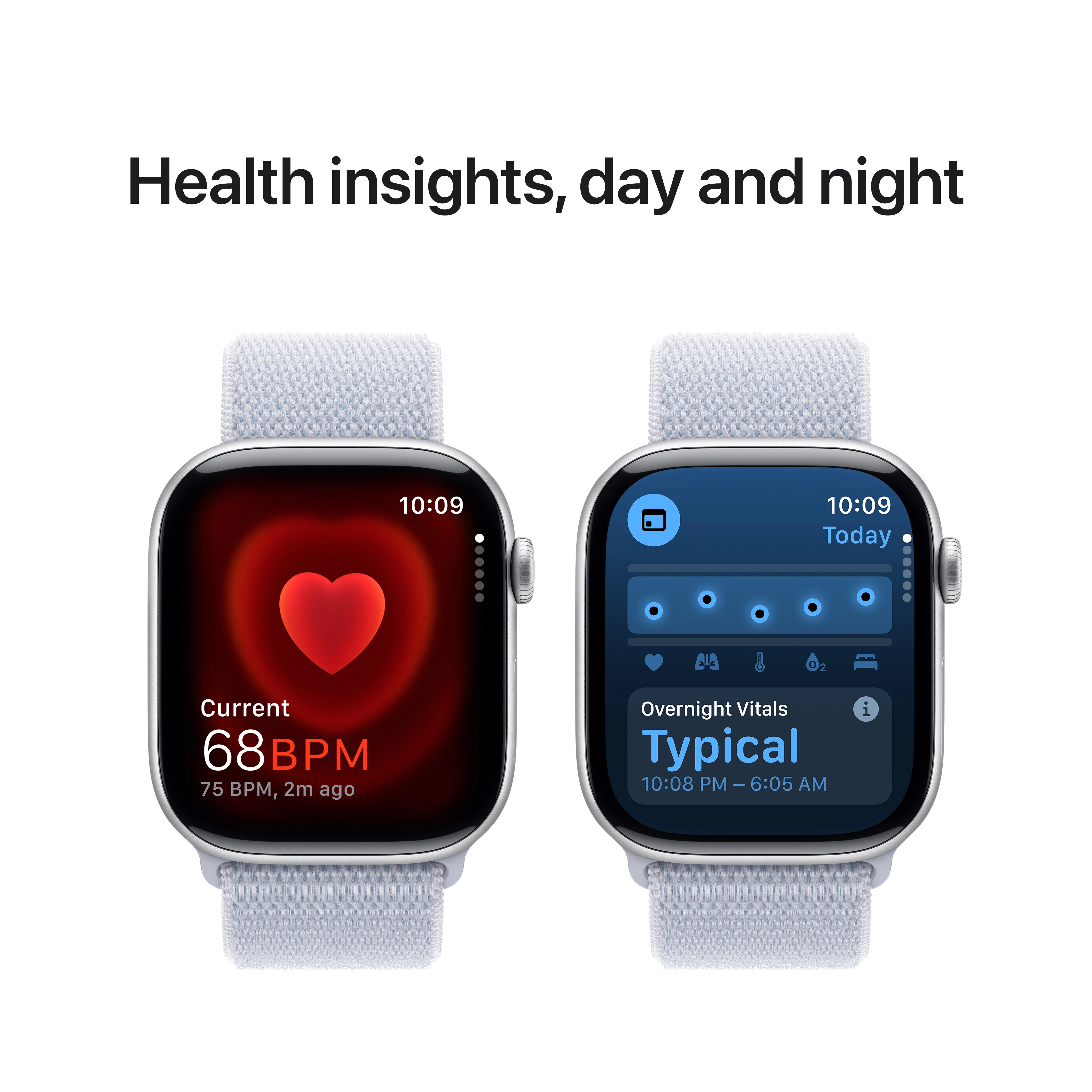 Apple Watch Series 10 • 46mm Silver • Boucle Sport Nuée bleue - Image 5
