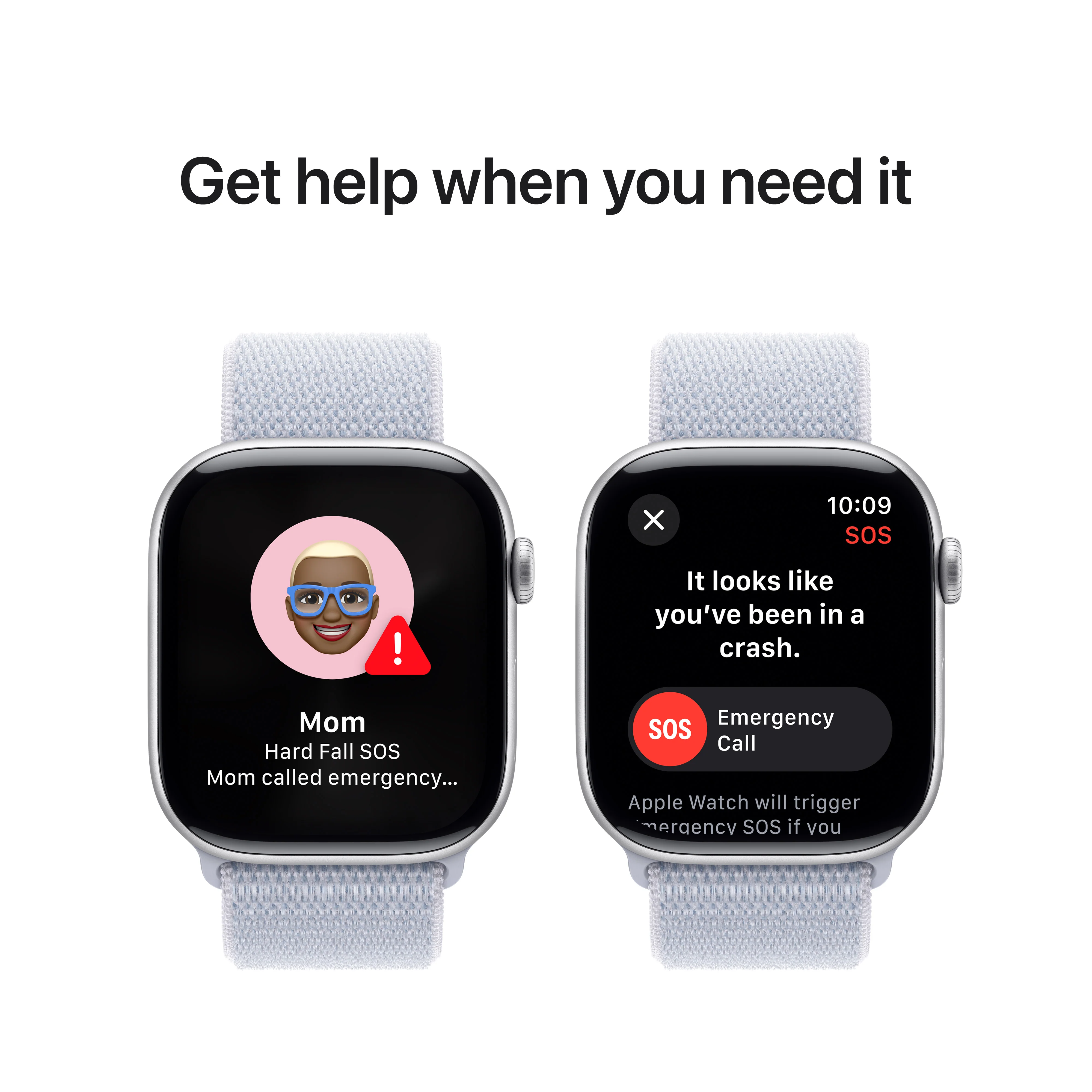Apple Watch Series 10 • 46mm Silver • Boucle Sport Nuée bleue - Image 6