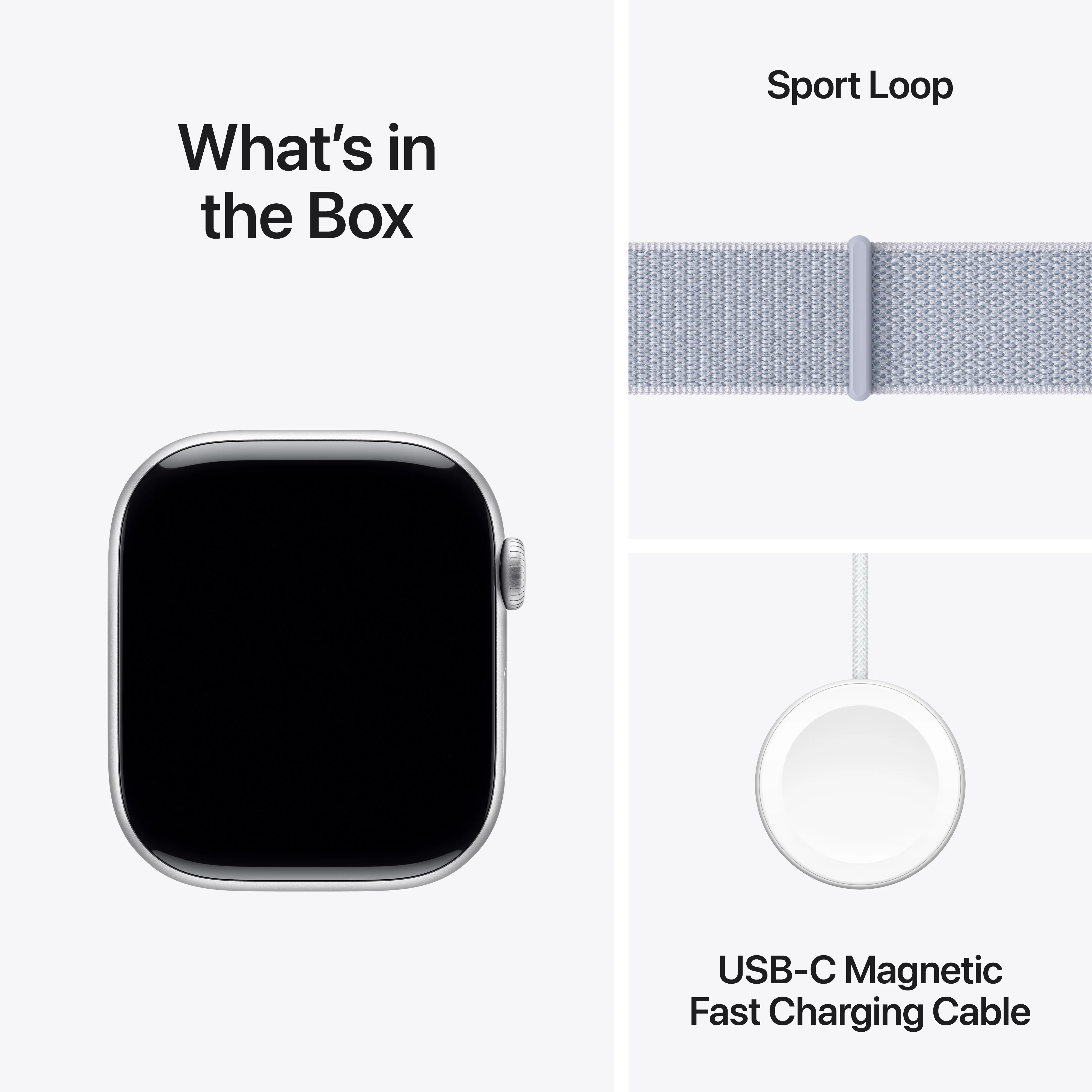 Apple Watch Series 10 • 46mm Silver • Boucle Sport Nuée bleue - Image 9
