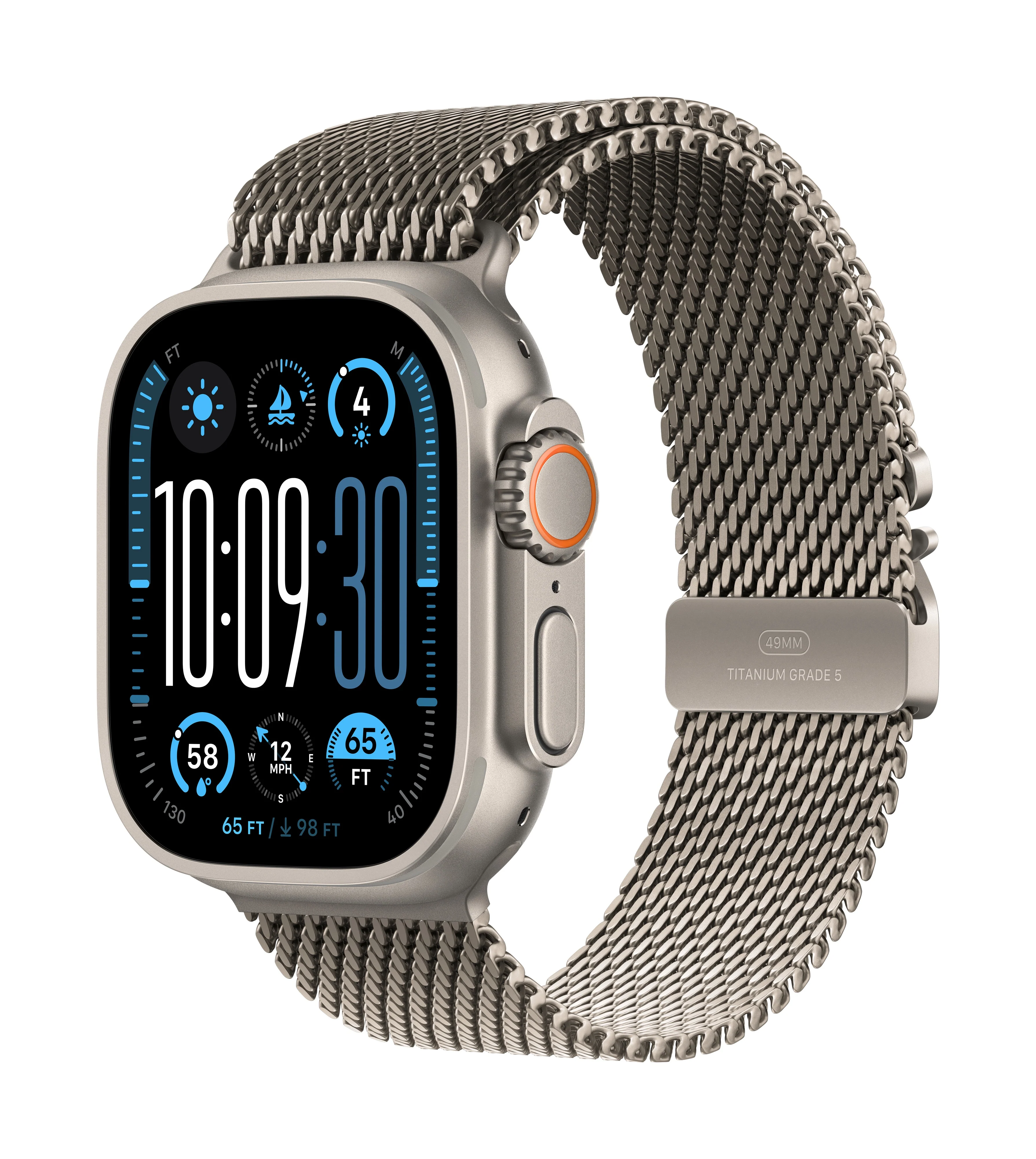 Apple Watch Ultra 2 • Naturel • 49 mm • Bracelet Milanais Naturel • M
