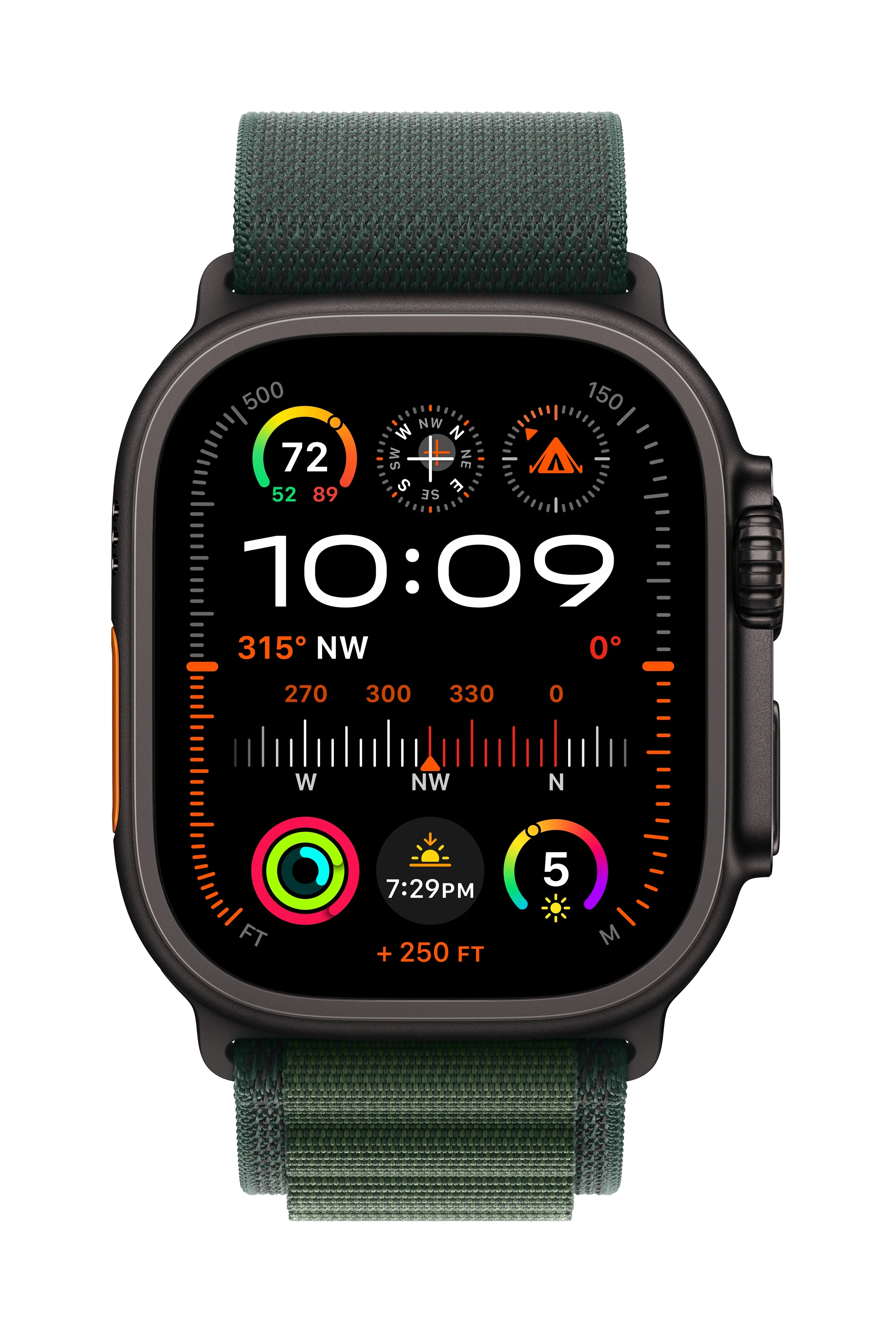 Apple Watch Ultra 2 • Noir • 49 mm • Boucle Alpine Vert foncé • M - Image 2
