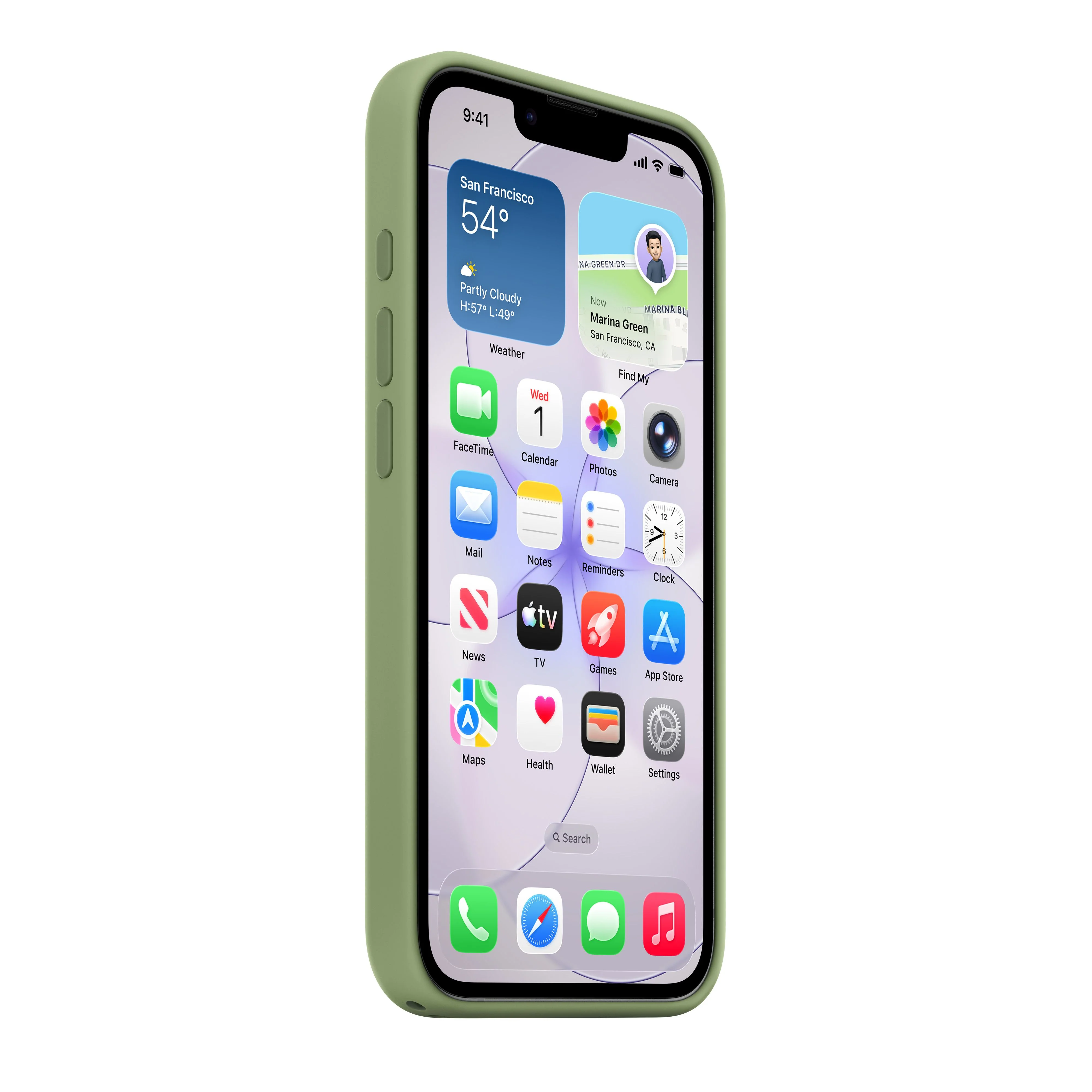 Coque en silicone avec MagSafe pour iPhone 17e - Vert ardoise - Image 4