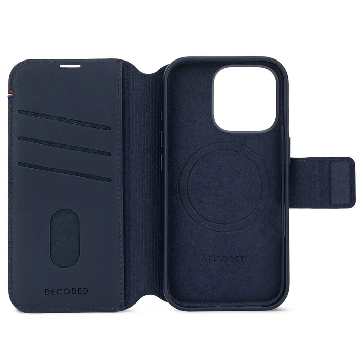 Decoded • Etui Portefeuille amovible pour iPhone 16 Pro Max • Bleu Marine - Image 5