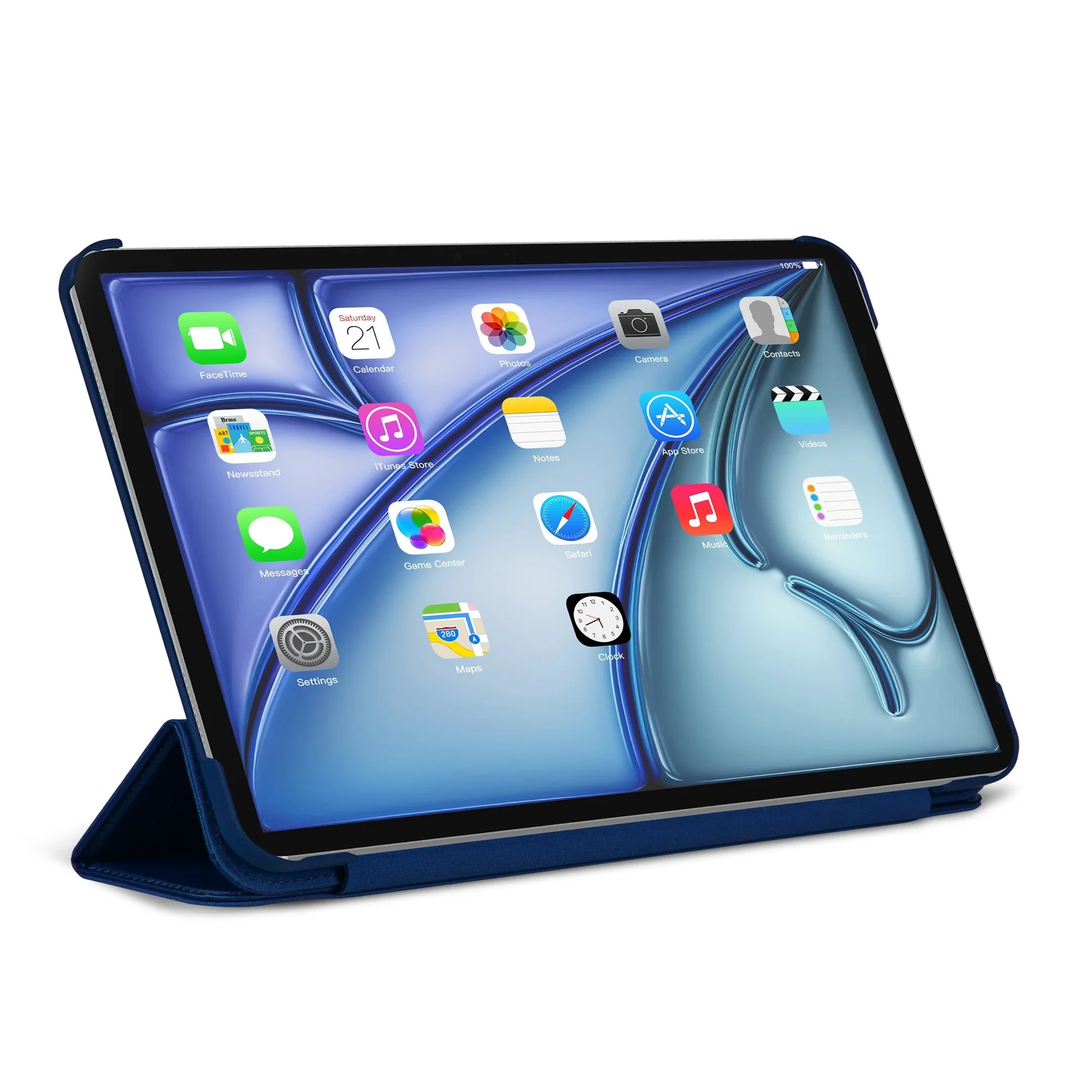 Decoded • Housse Texturée en Silicone Slim pour iPad Air 11" M2/M3  • Bleu Navy Peony - Image 8
