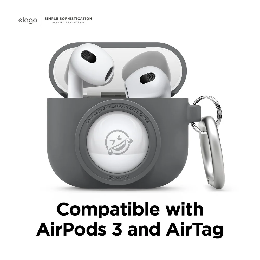 ELAGO Airpods 3 • Coque avec emplacement pour Airtag • Gris Foncé - Image 7