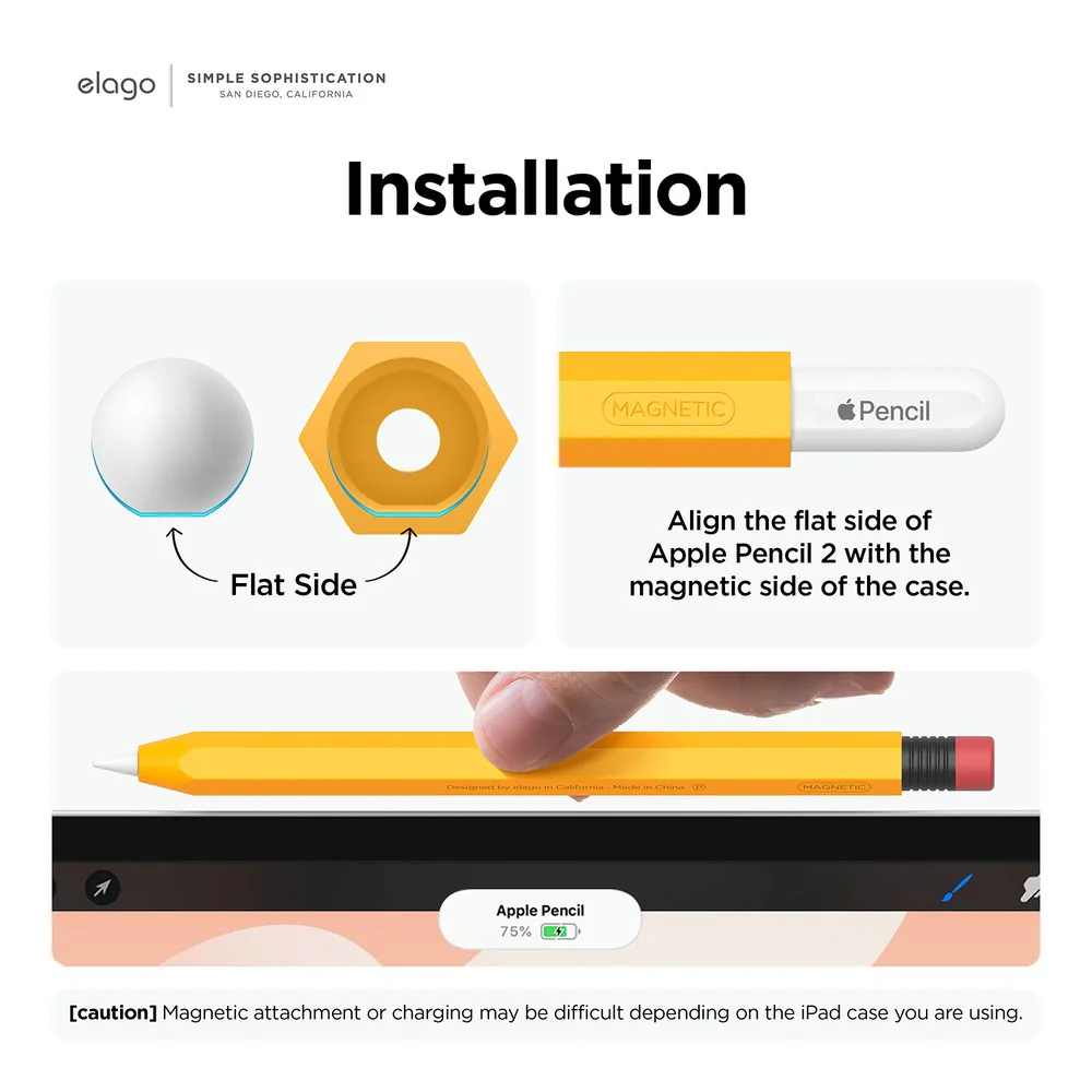 ELAGO Coque Silicone • Pour Apple Pencil 2 • Blanc - Image 7