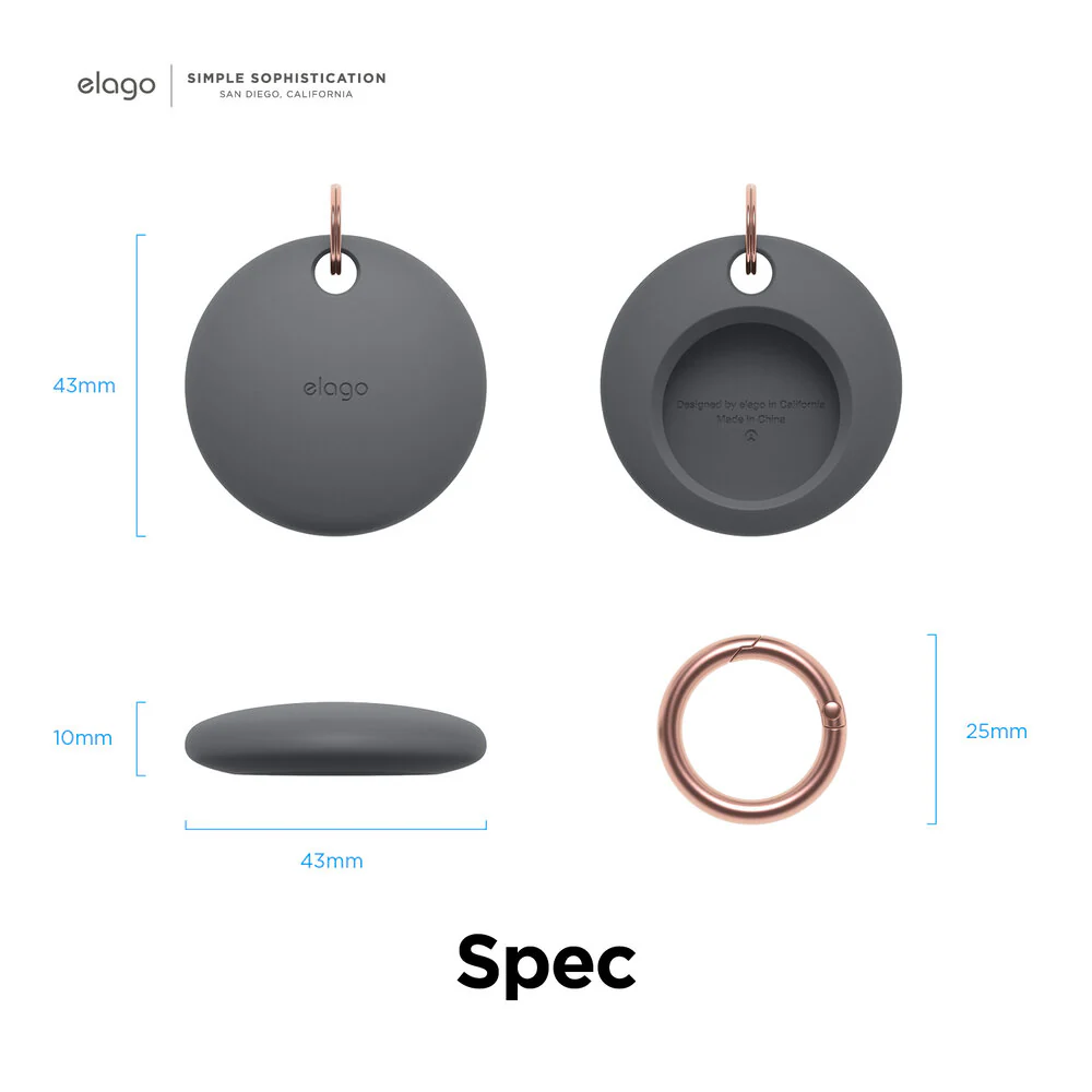 ELAGO Porte-clés pour AirTag • Gris foncé - Image 2
