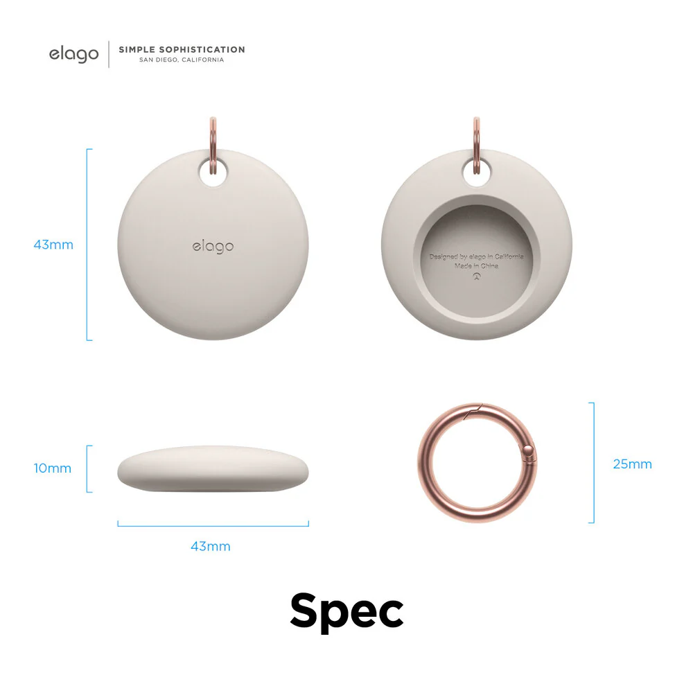 ELAGO Porte-clés pour AirTag • Gris Sable - Image 2