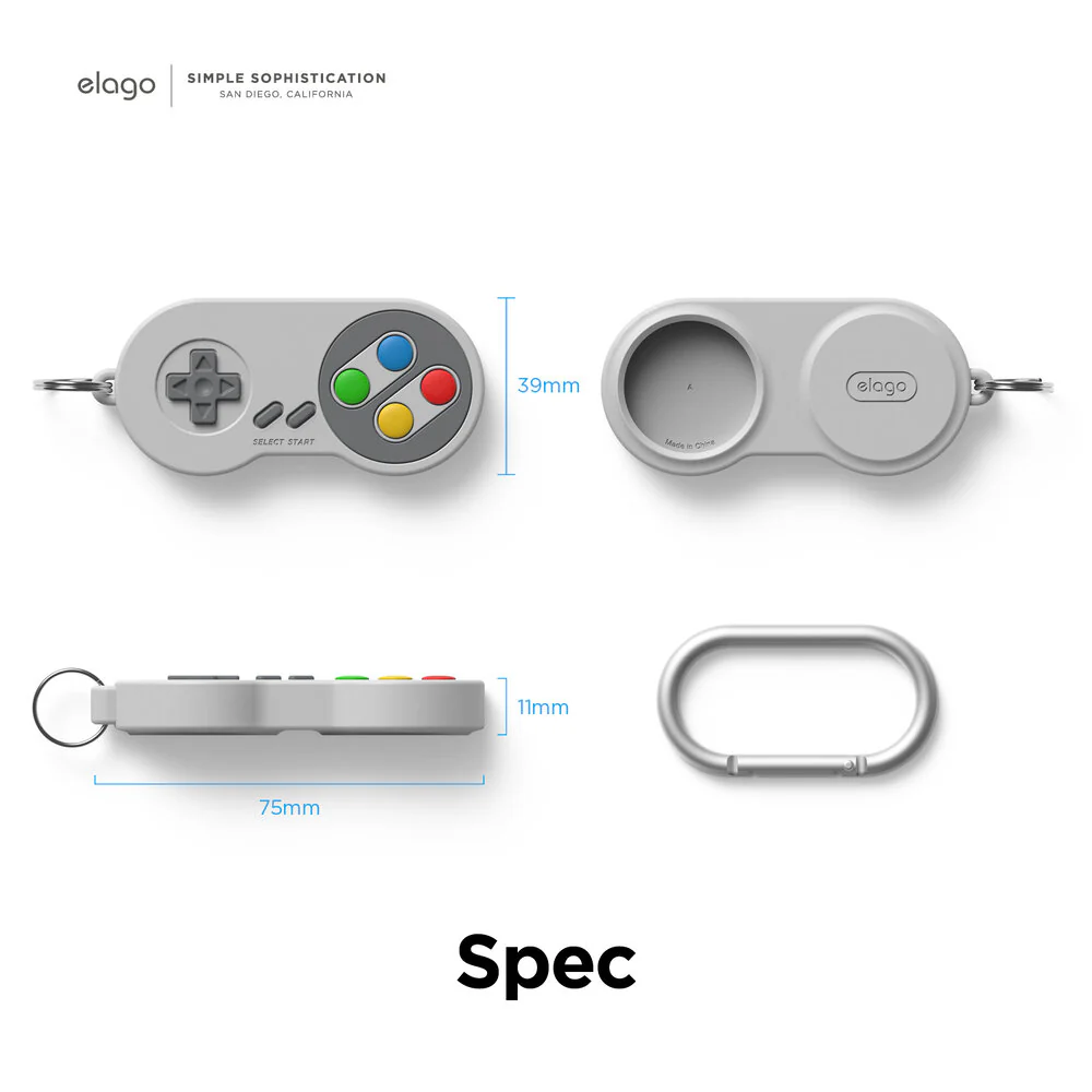 ELAGO W5 • AirTag Coque Retrogaming • Gris - Image 7