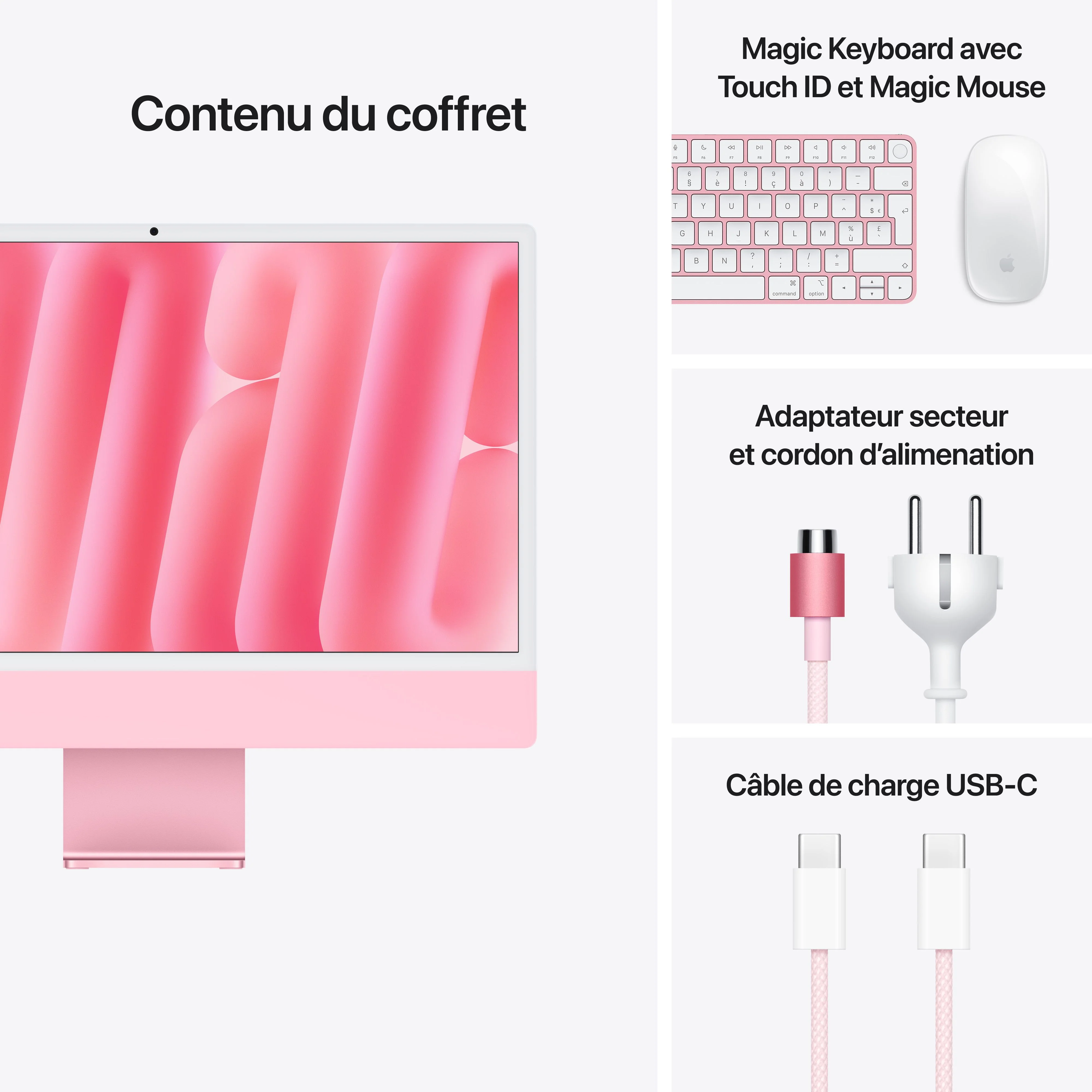 iMac 24 pouces avec écran Retina 4,5K: Puce Apple M4 avec CPU 10 cœurs et GPU 10 cœurs, 256 Go SSD - Rose - Image 18