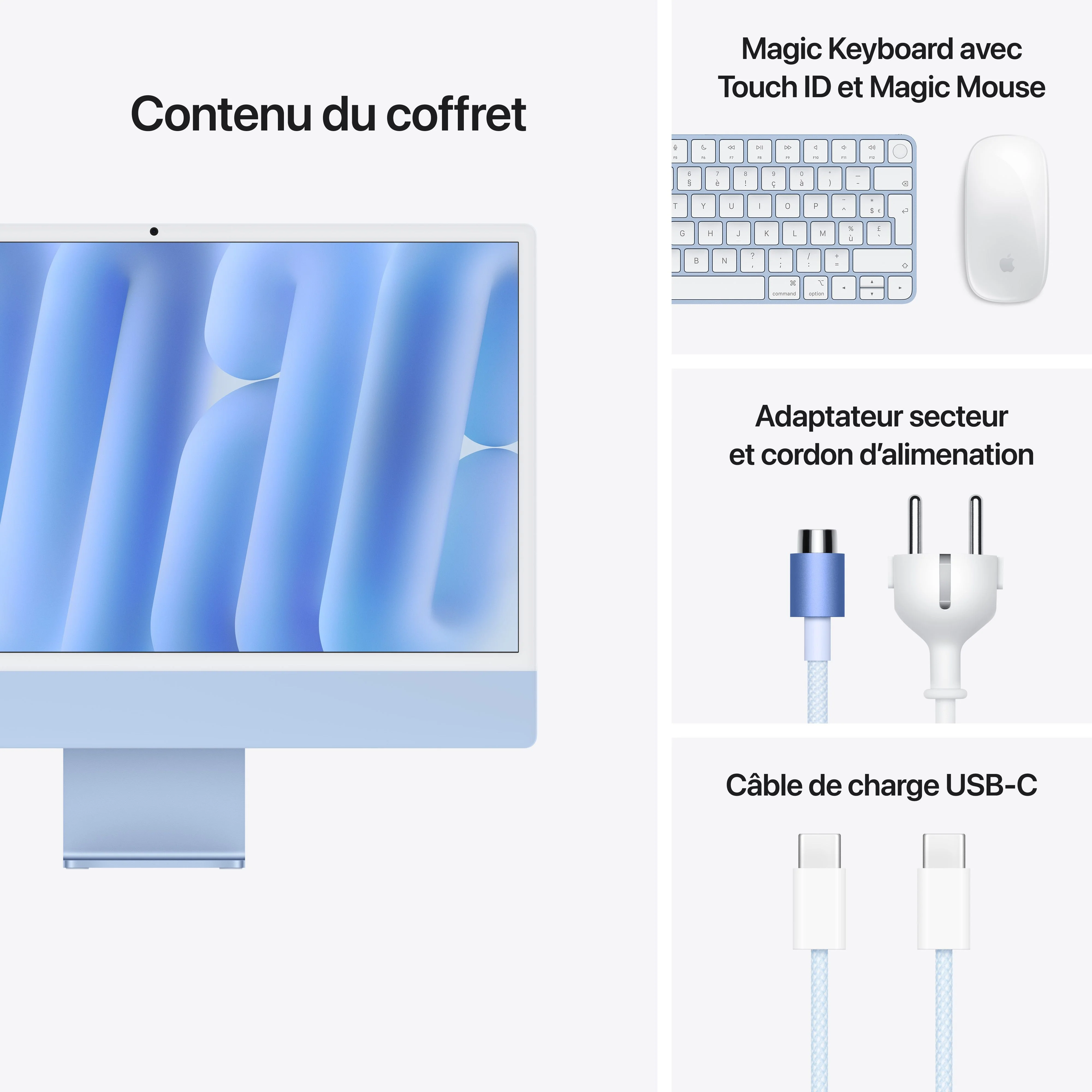 iMac 24" M4 10C/16GB/256GB/GPU10C/Gbit • Suisse-Français • Touch Num • Bleu - Image 18