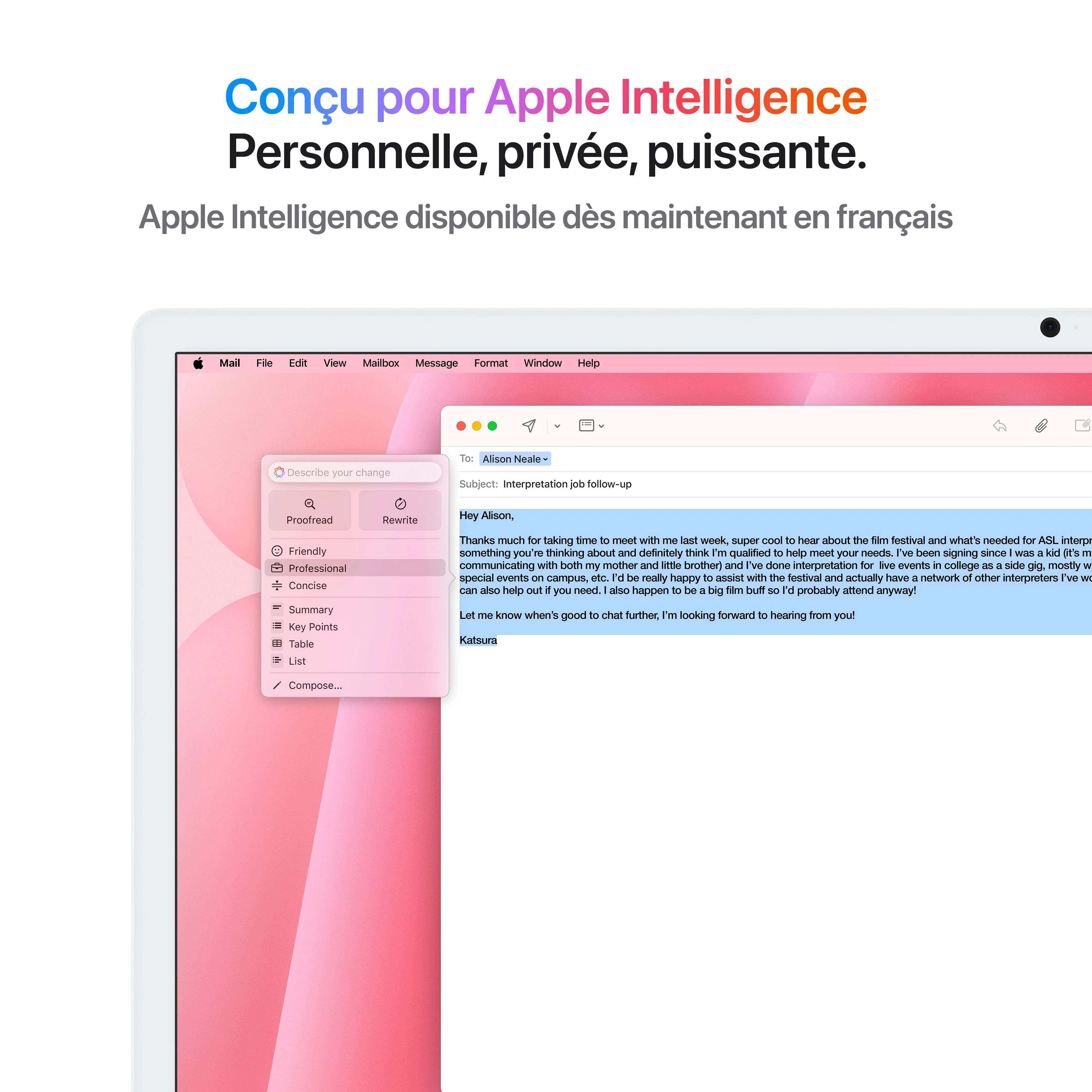 iMac 24 pouces avec écran Retina 4,5K: Puce Apple M4 avec CPU 8 cœurs et GPU 8 cœurs, 256 Go SSD - Rose - Image 5