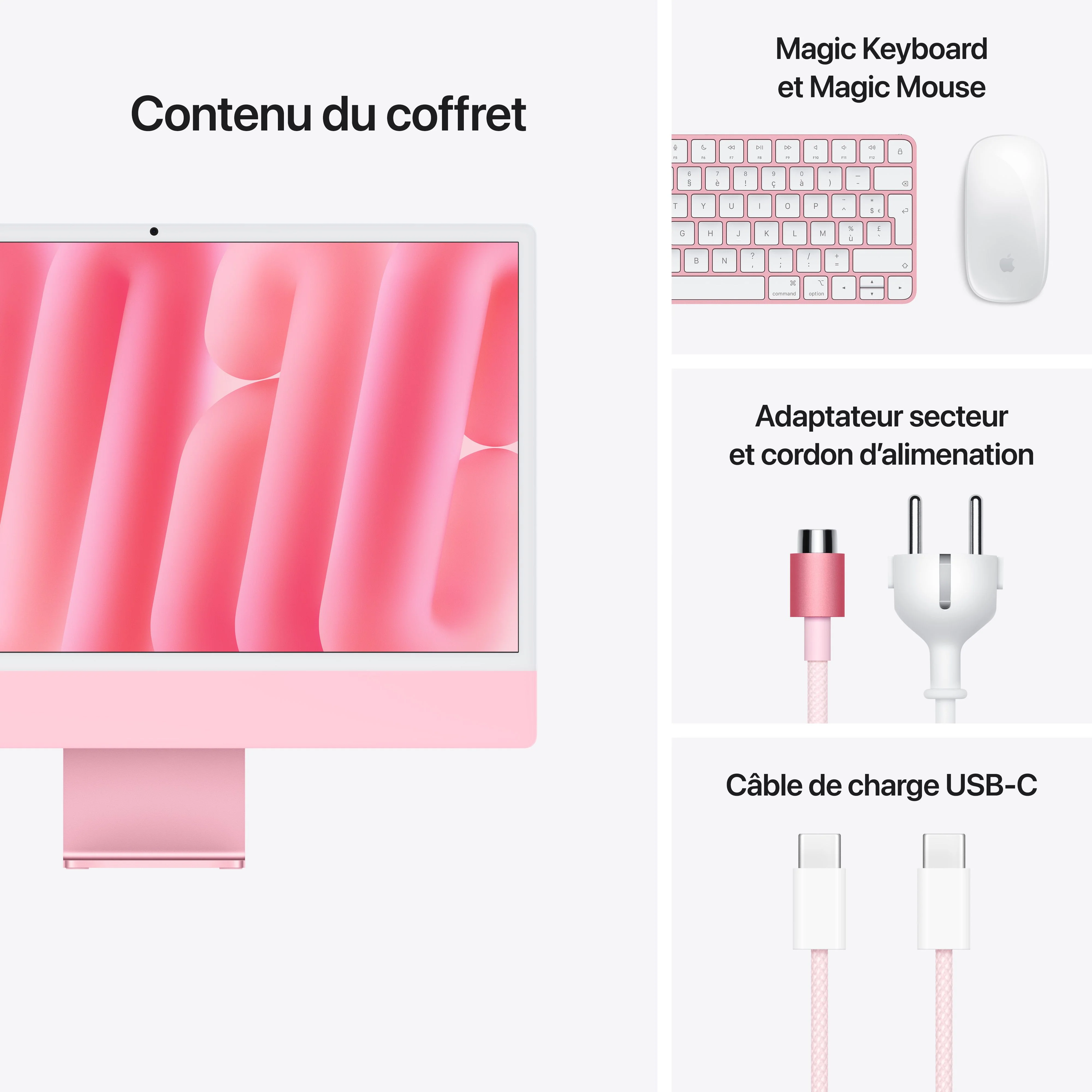 iMac 24 pouces avec écran Retina 4,5K: Puce Apple M4 avec CPU 8 cœurs et GPU 8 cœurs, 256 Go SSD - Rose - Image 9