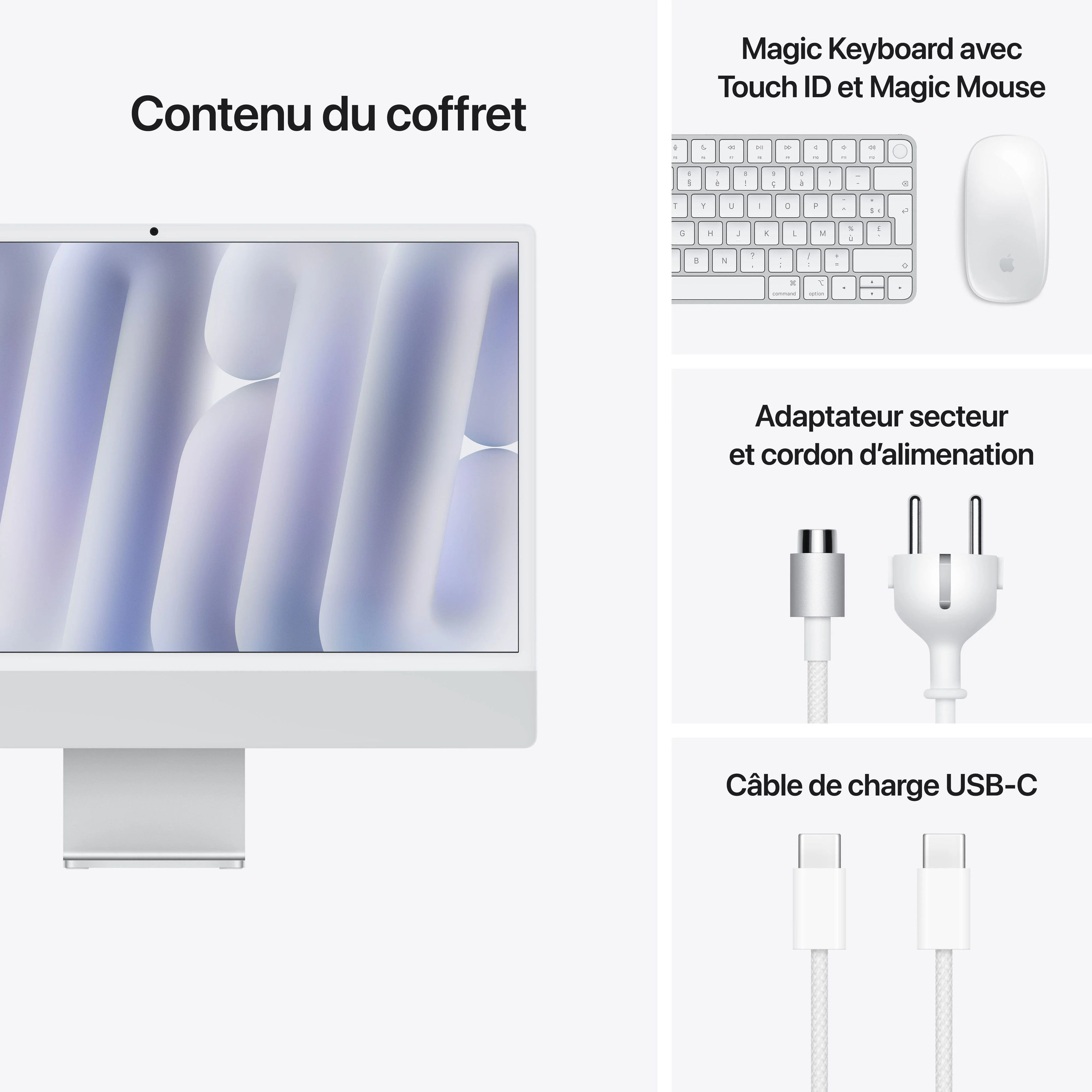 iMac 24 pouces avec écran Retina 4,5K: Puce Apple M4 avec CPU 10 cœurs et GPU 10 cœurs, 512 Go SSD - Argent - Image 9