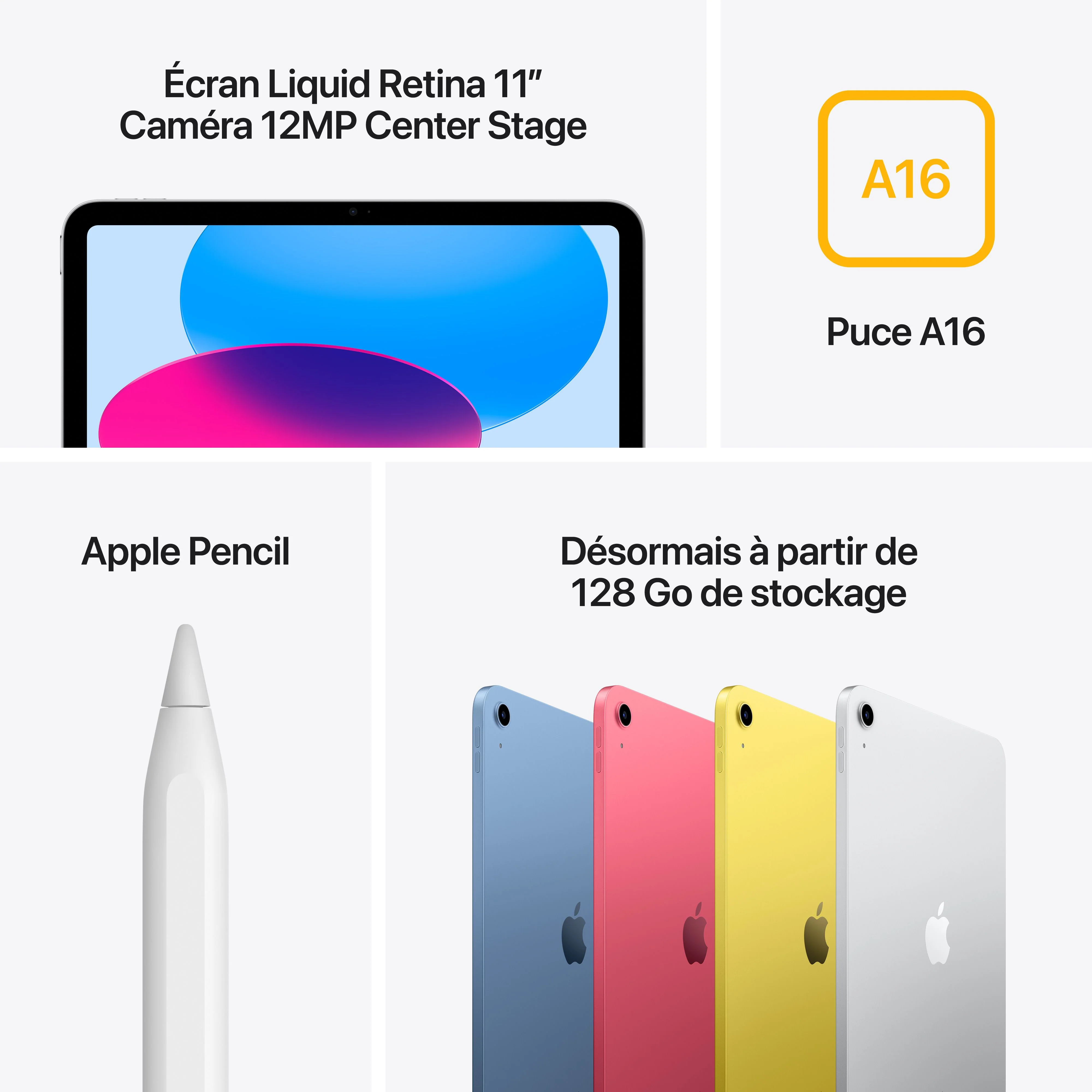 iPad Wi-Fi 128 Go - Jaune (A16) - Image 7