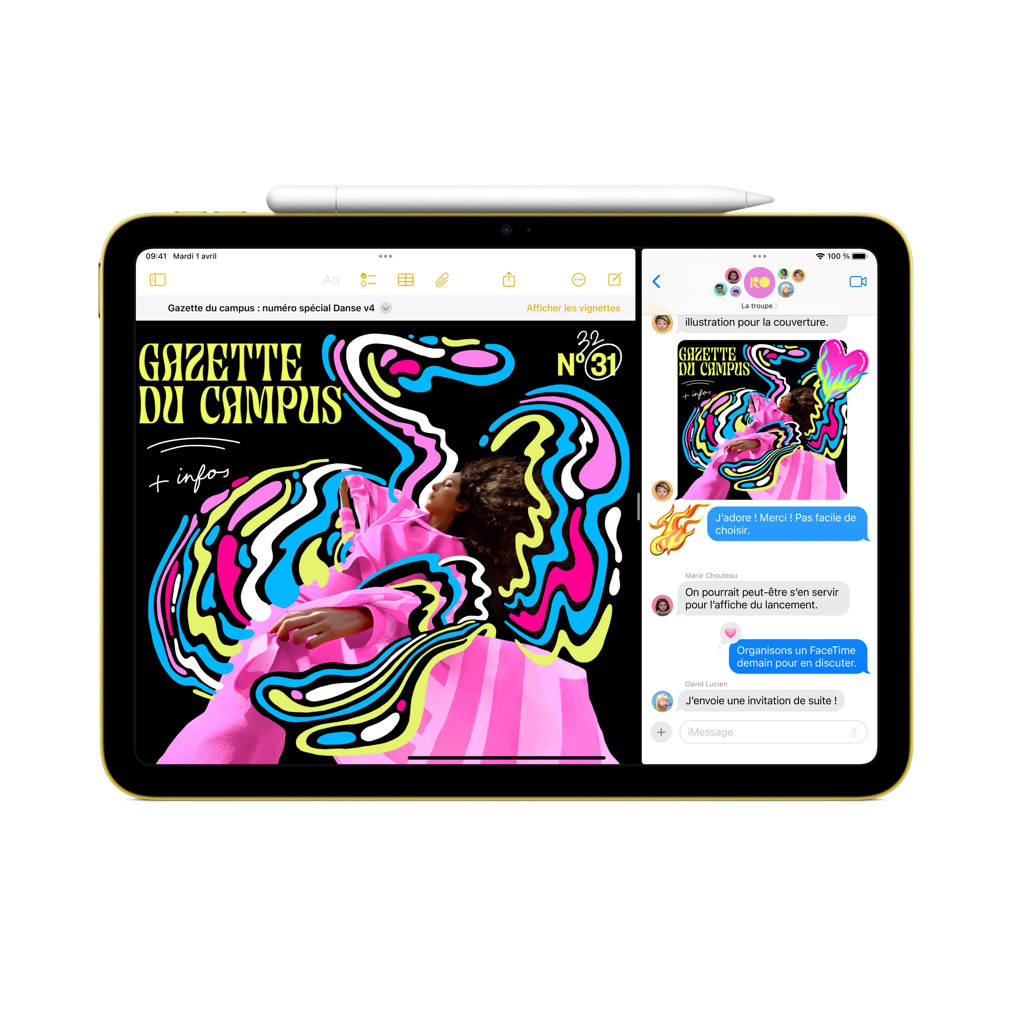 iPad Wi-Fi 256 Go - Jaune (A16) - Image 4