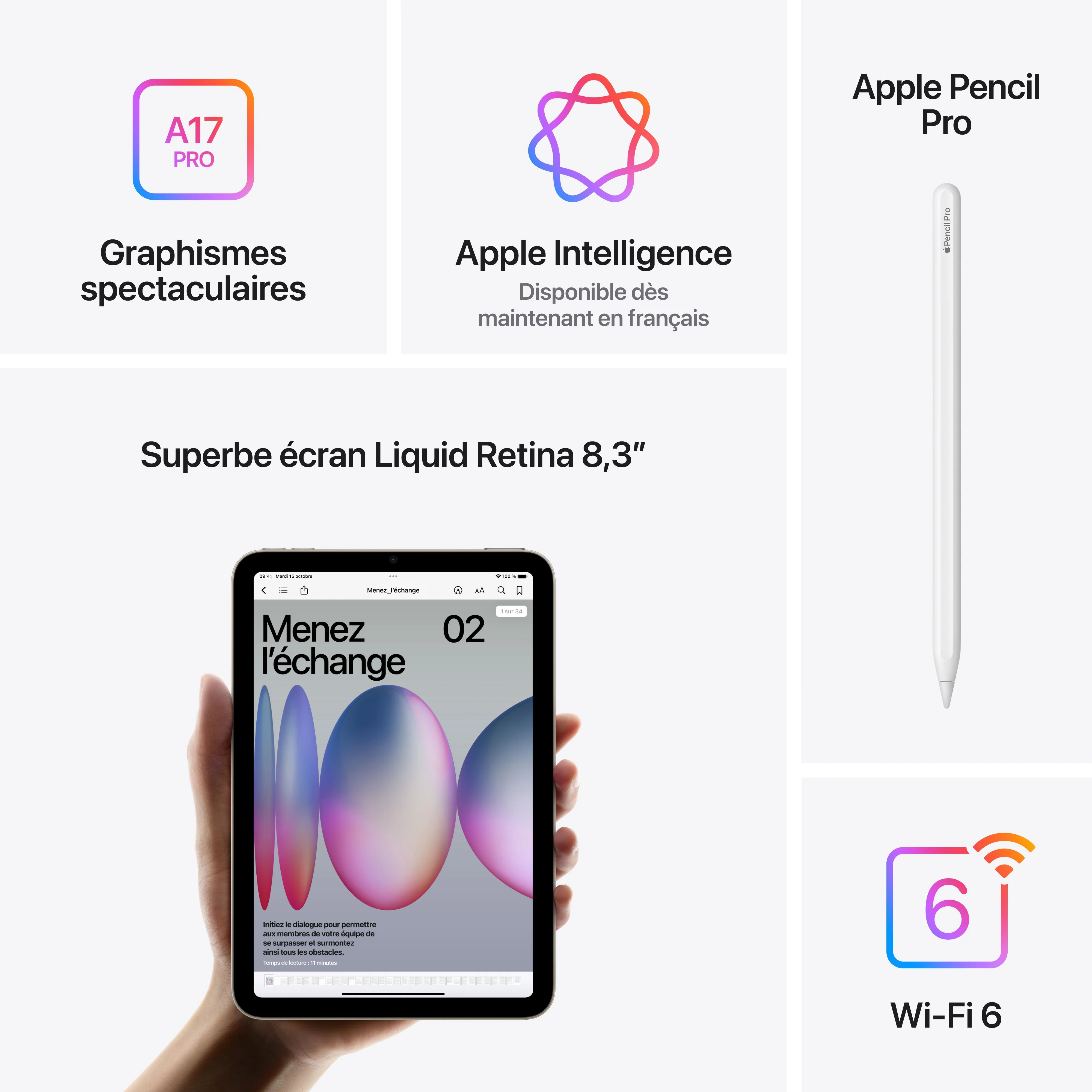 iPad mini Wi-Fi 128 Go - Gris sidéral (A17 Pro) - Image 7