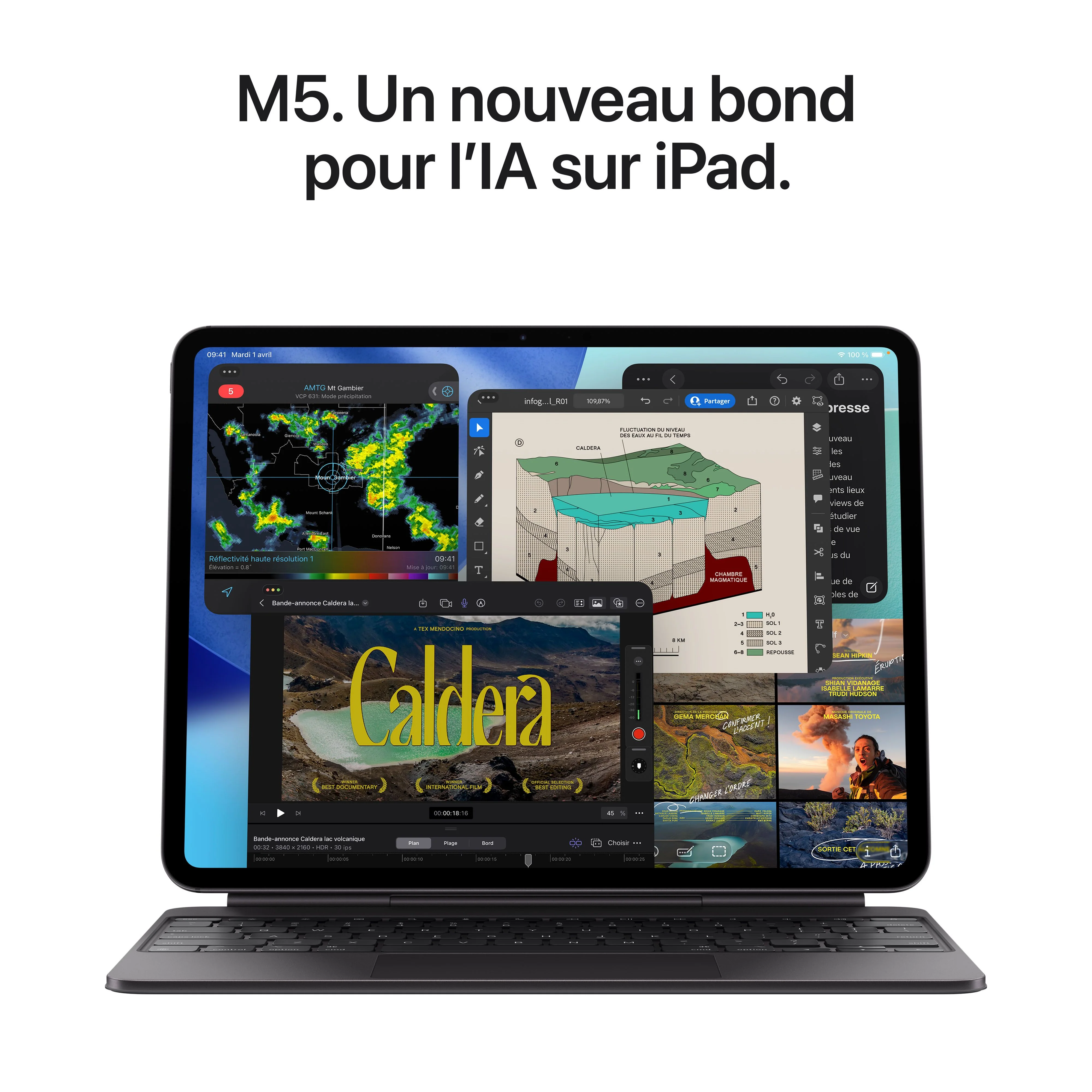iPad Pro 11 pouces Wi-Fi + Cellular 2 To Verre standard - Argent (M5) - Image 4