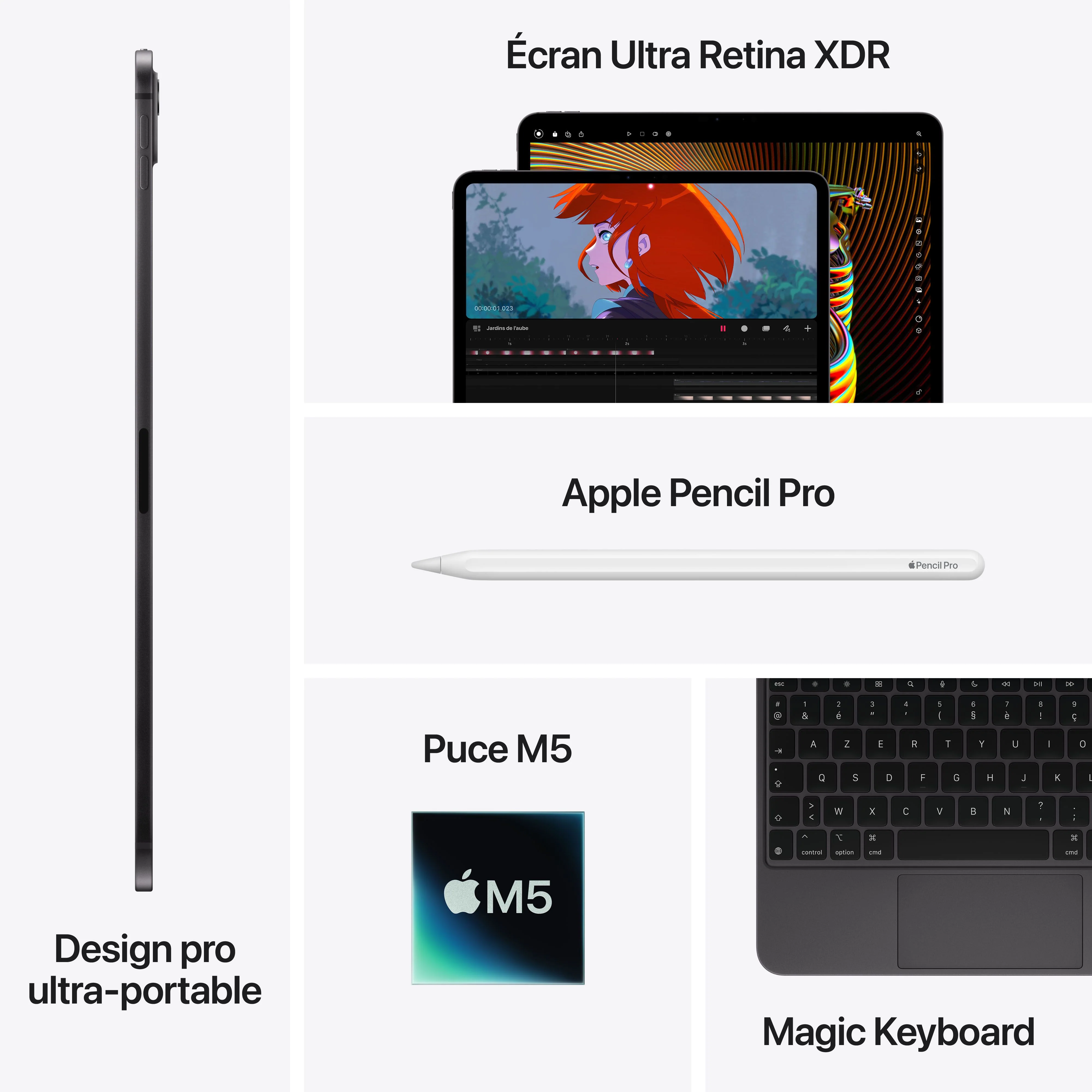 iPad Pro 13 pouces Wi-Fi + Cellular 1 To Verre nano-texturé - Noir sidéral (M5) - Image 8