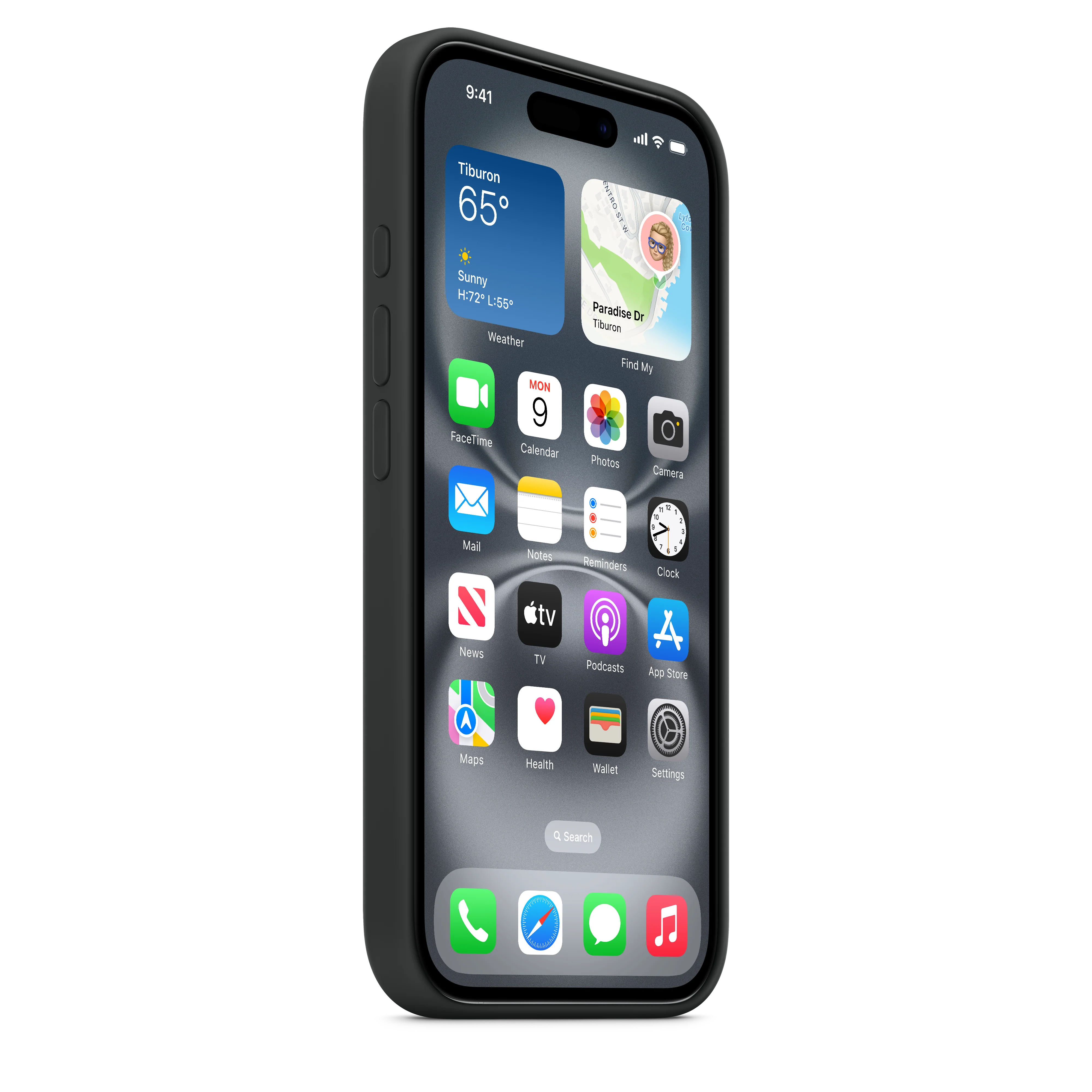 Coque en silicone avec MagSafe pour iPhone 16 - Noir - Image 5