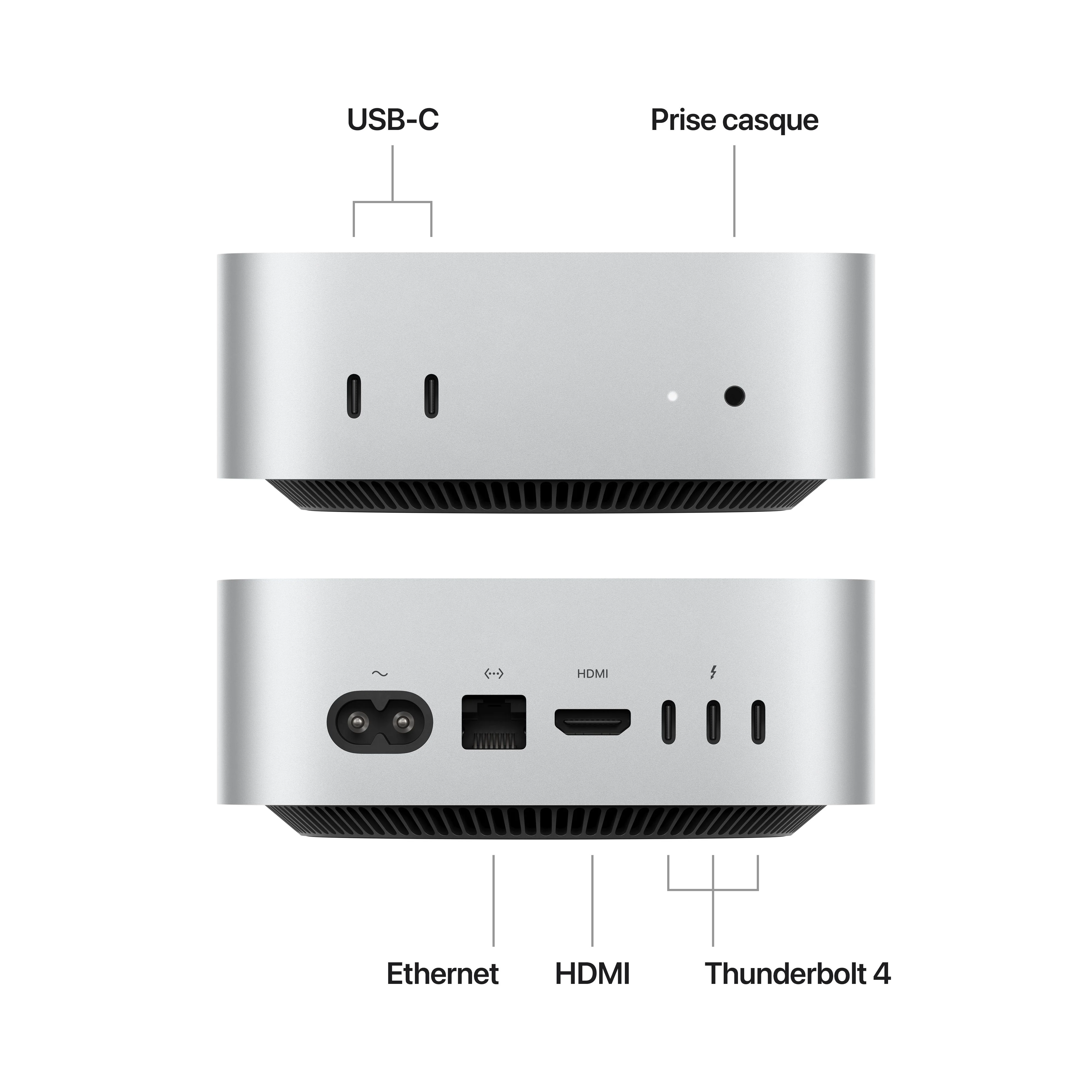 Mac mini: Puce Apple M4 avec CPU 10 cœurs et GPU 10 cœurs, 512 Go SSD - Argent - Image 2