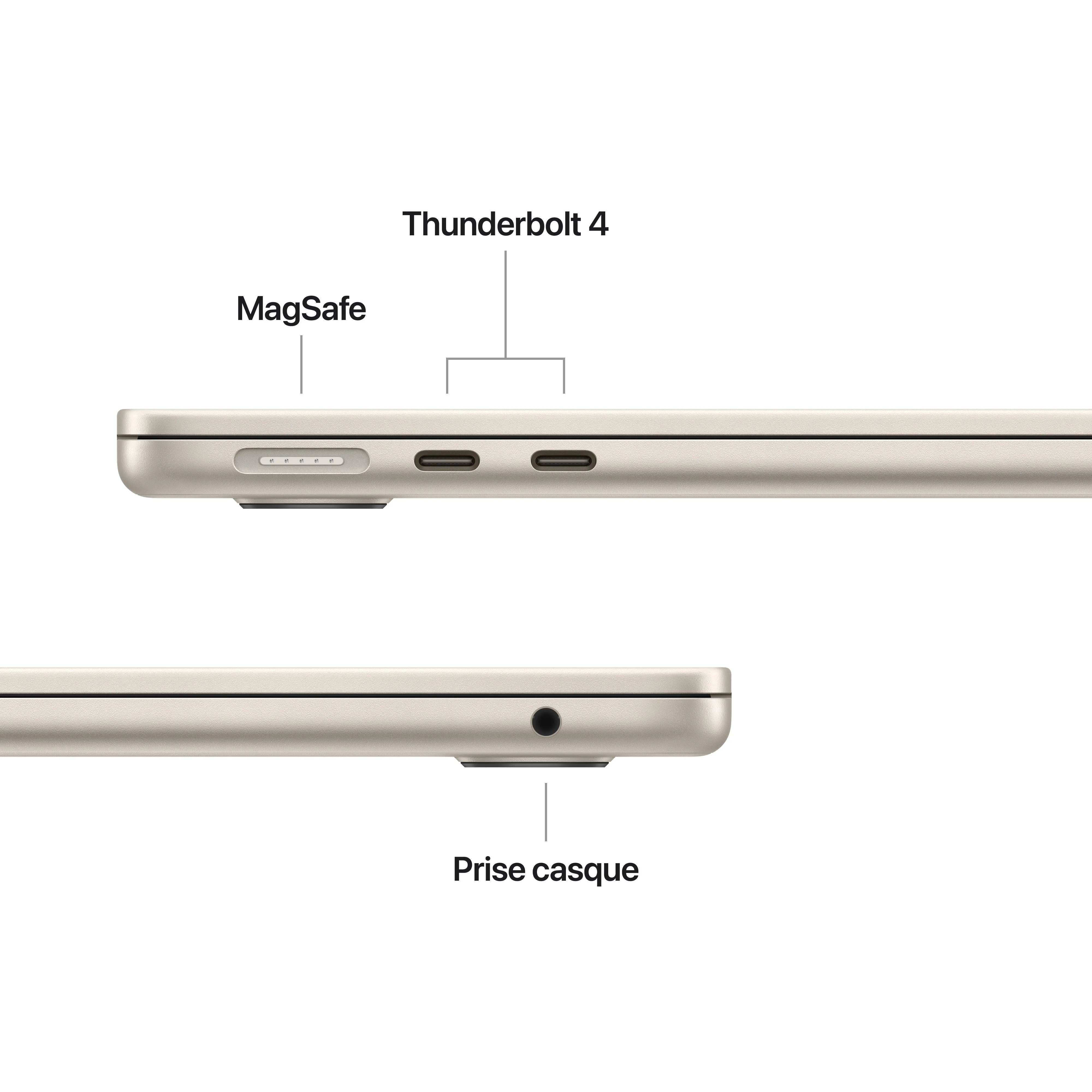 MacBook Air 13 pouces: Puce Apple M4 avec CPU 10 cœurs et GPU 8 cœurs, 256 Go SSD - Lumière stellaire - Image 7