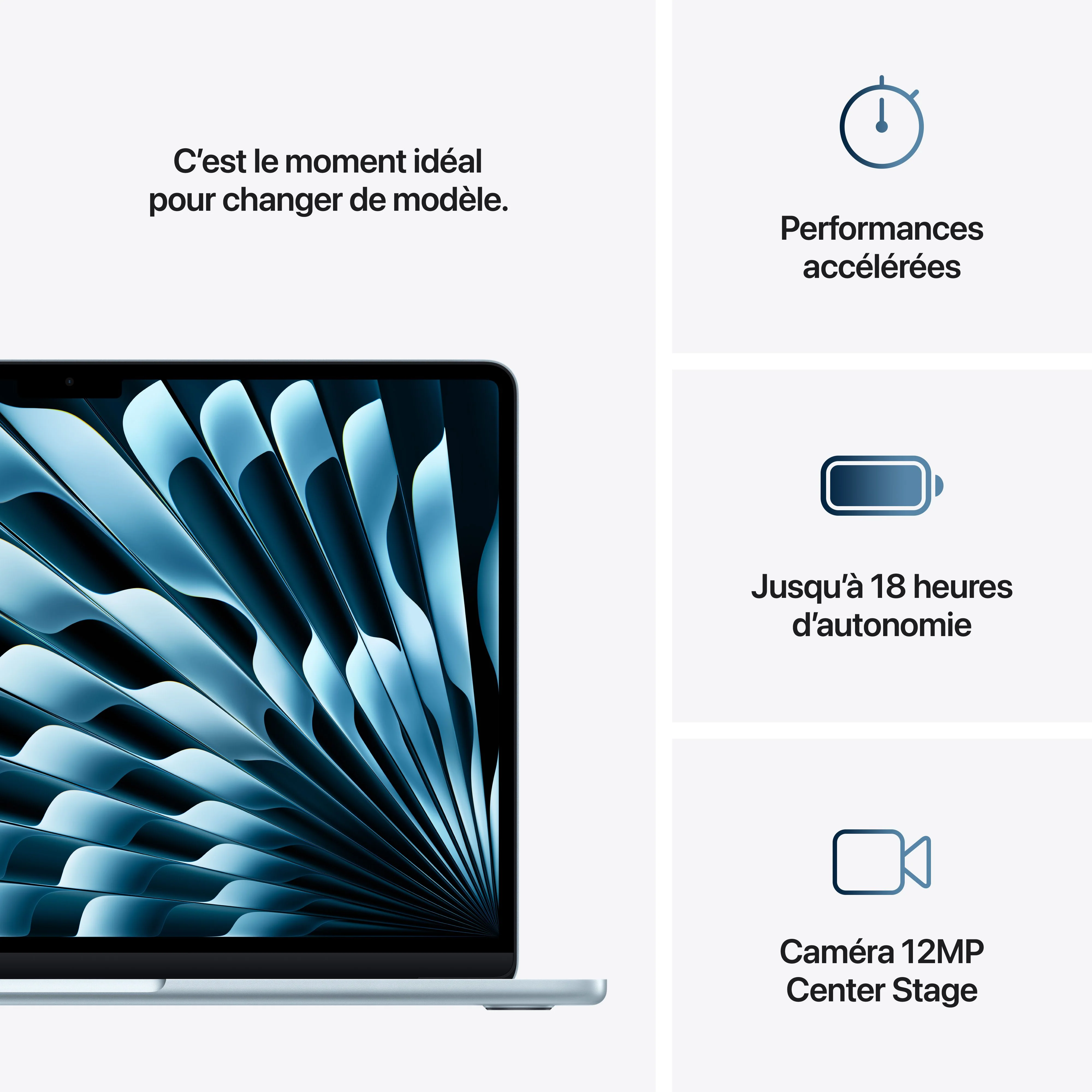 MacBook Air 13 pouces: Puce Apple M4 avec CPU 10 cœurs et GPU 10 cœurs, 512 Go SSD - Ciel - Image 10